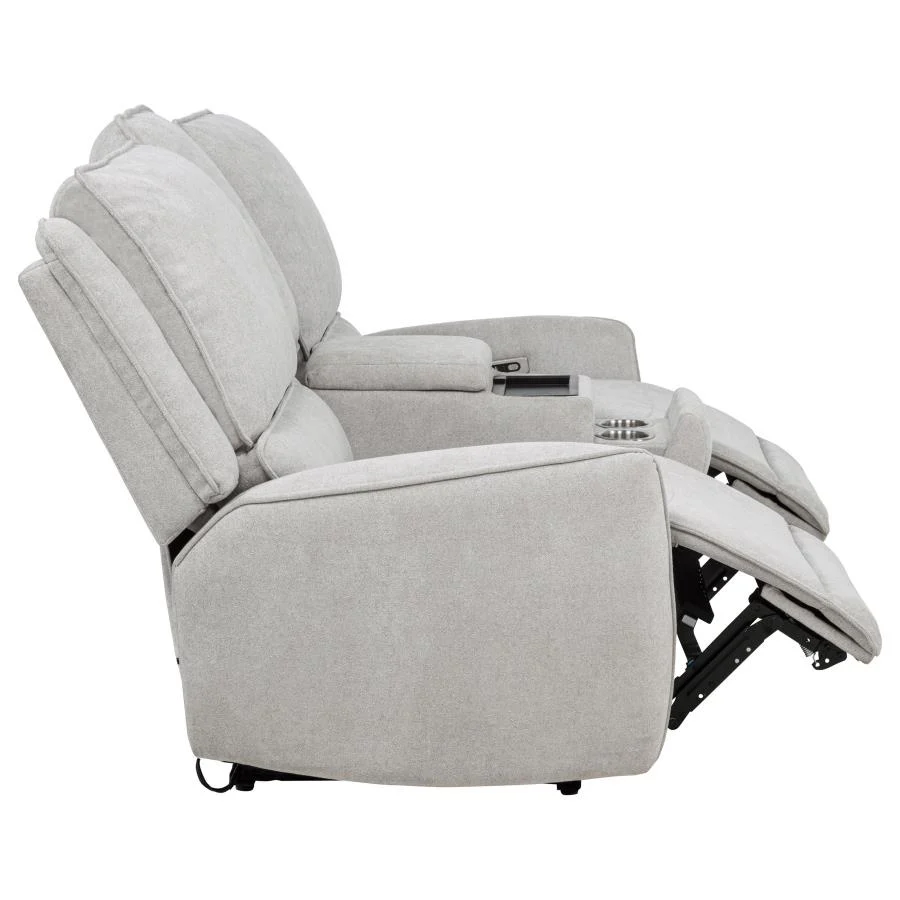 Sylmar - Chenille Upholstered Power Reclining Loveseat - Dove Gray - Image 10
