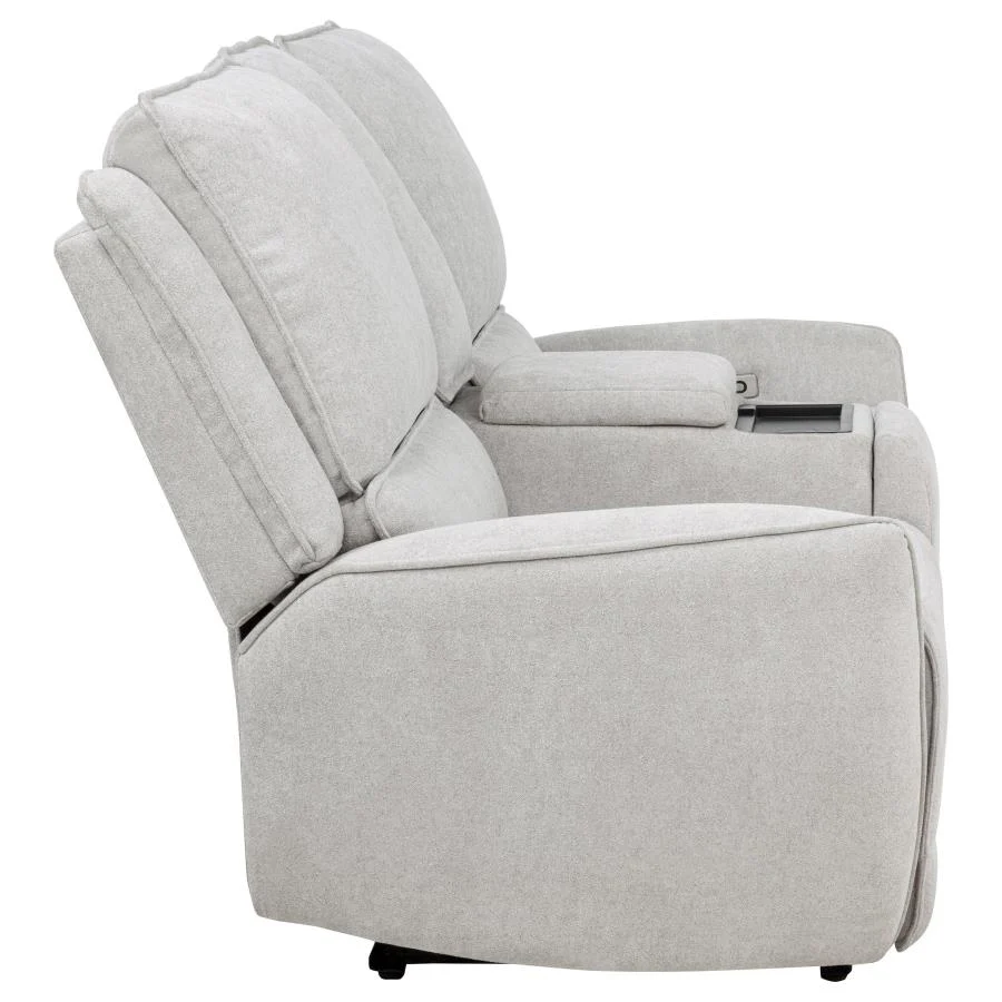 Sylmar - Chenille Upholstered Power Reclining Loveseat - Dove Gray - Image 9