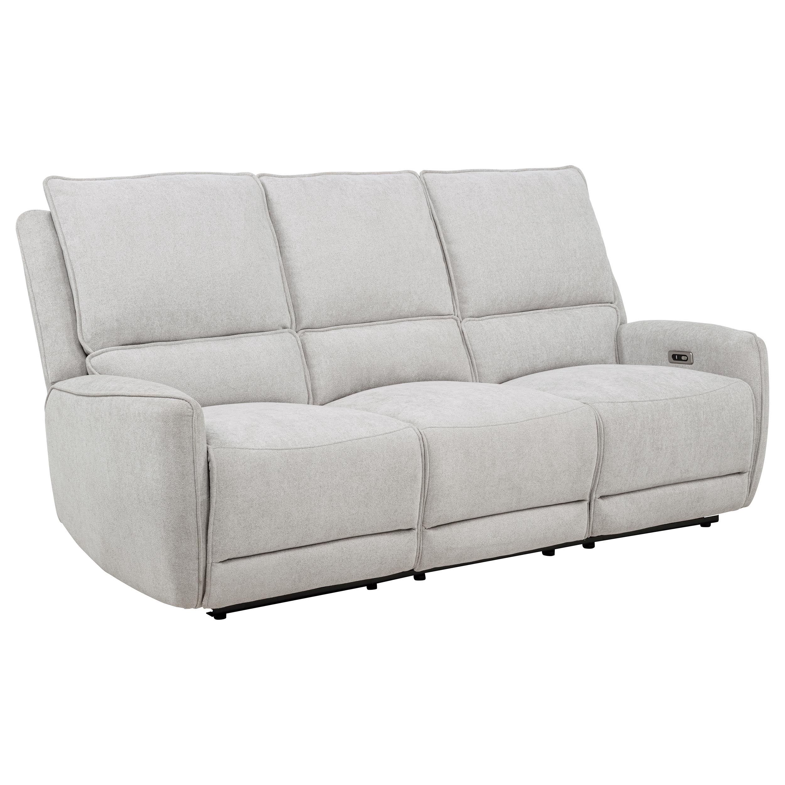 Sylmar - Chenille Upholstered Power Reclining Sofa - Dove Gray - Image 17
