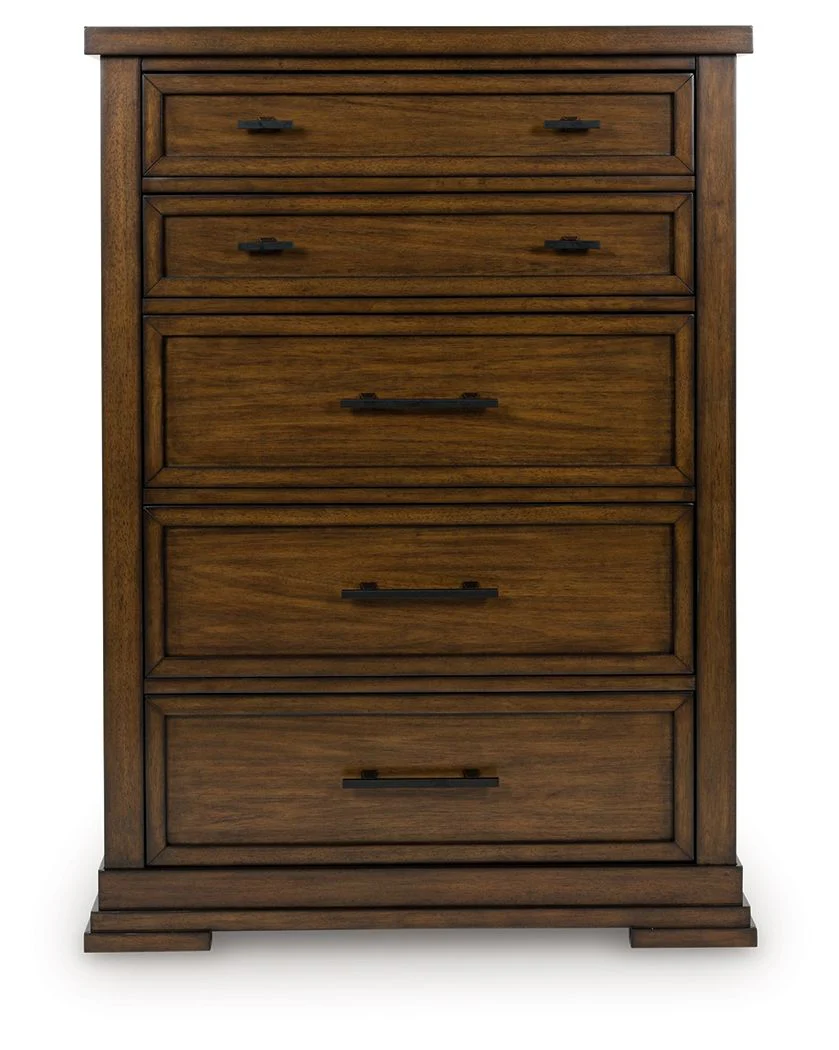 Taffenbrook - Five Drawer Chest - Medium Brown - Image 5