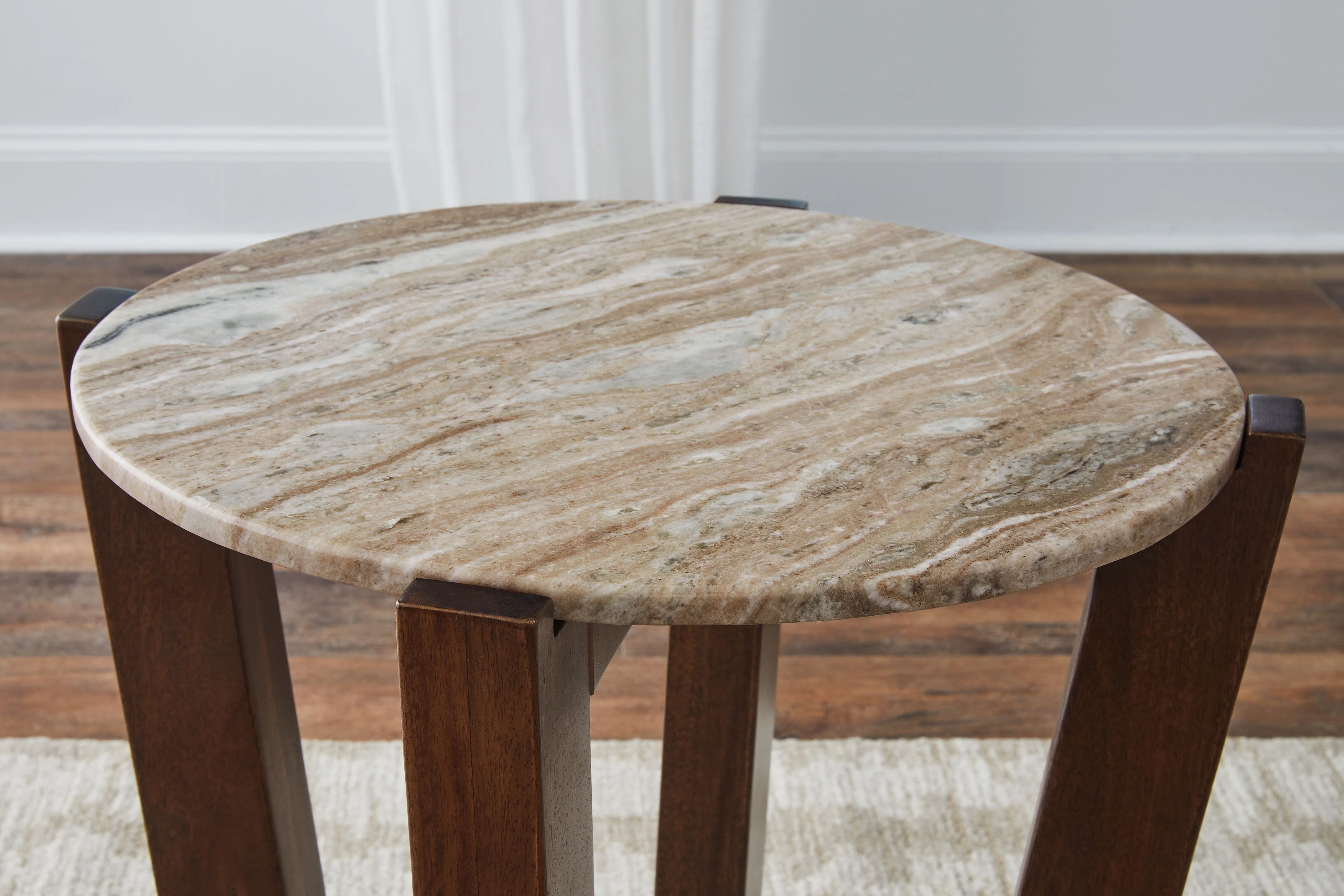 Tanidore - Round End Table - Warm Brown - Image 2