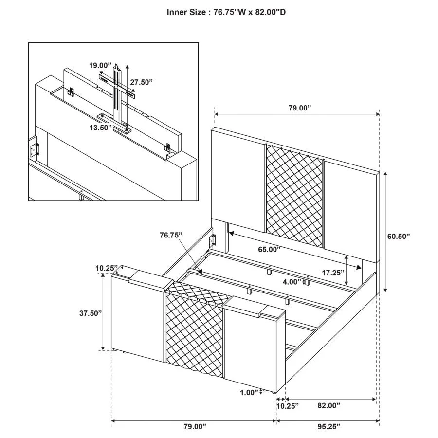 Tara - Upholstered Panel TV Bed - Image 28