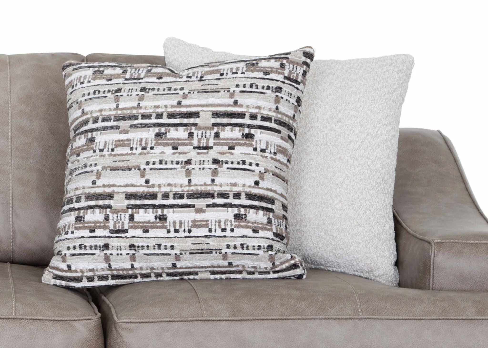 Taupe Gray Transitional 2 Piece Sofa and Loveseat Set with Flared Arms & Reversible Cushions - Image 4