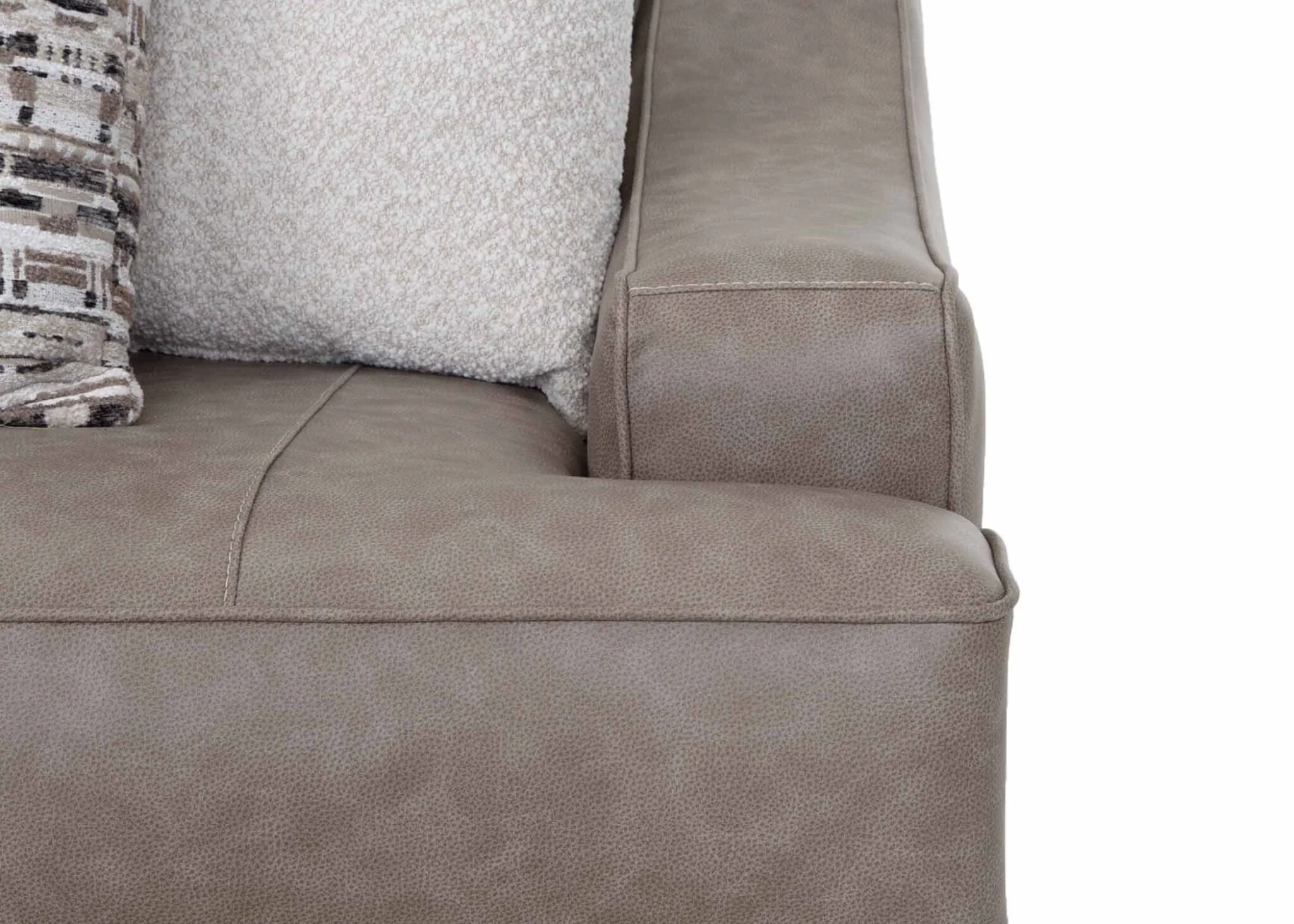 Taupe Gray Transitional 2 Piece Sofa and Loveseat Set with Flared Arms & Reversible Cushions - Image 5