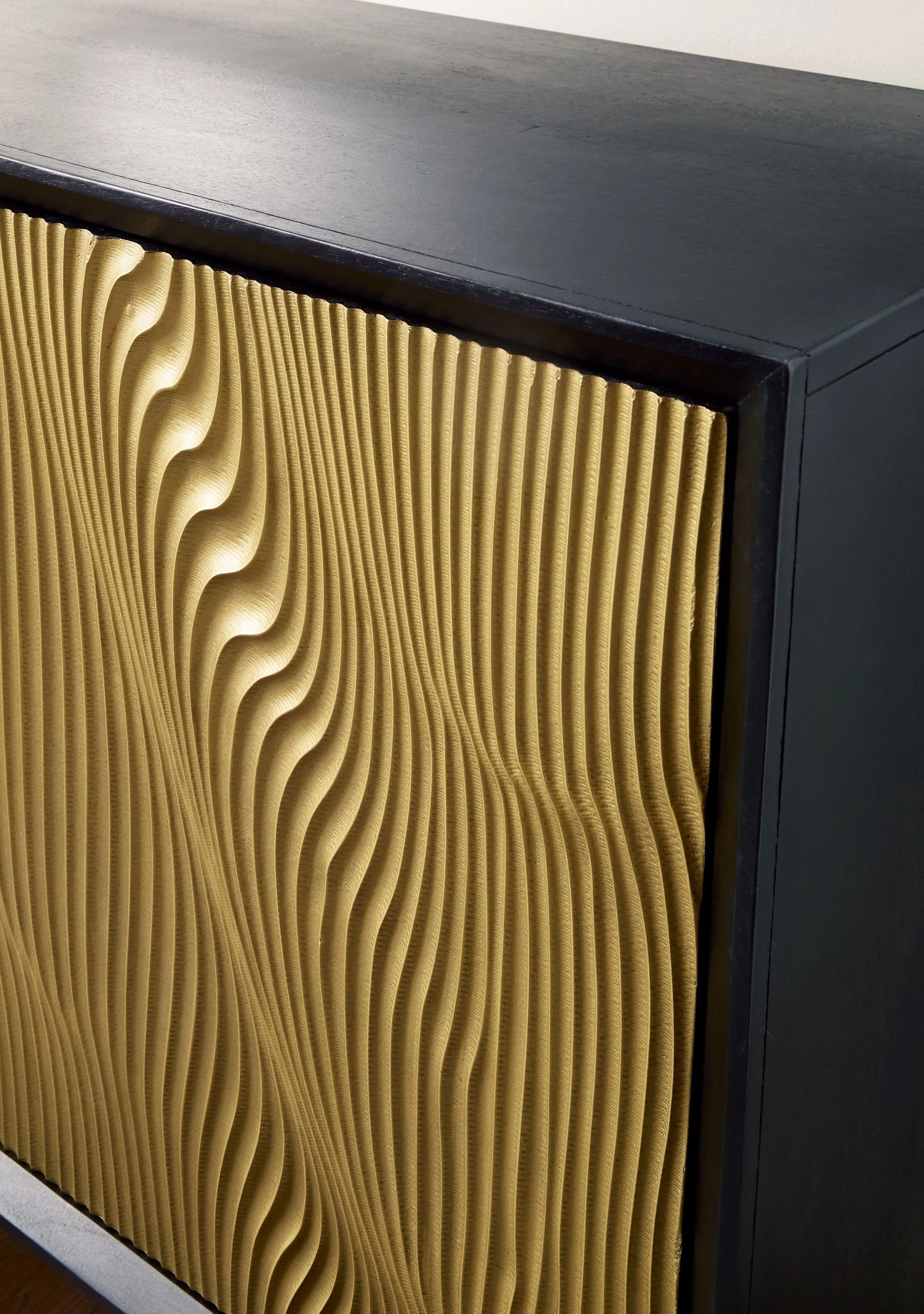 Tayner - Accent Cabinet - Black / Gold Finish - Image 3