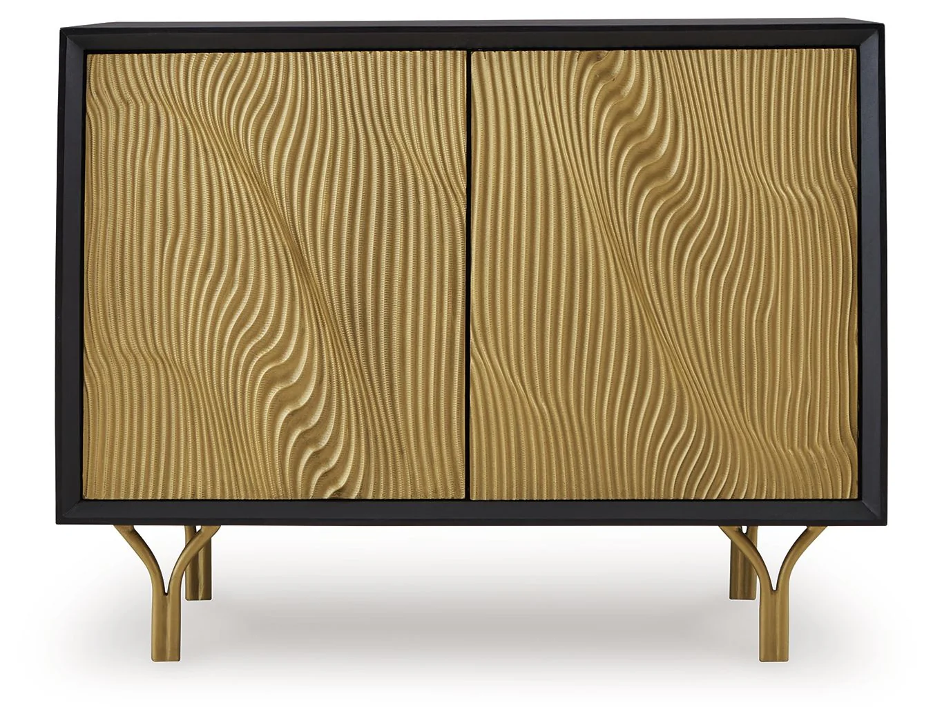 Tayner - Accent Cabinet - Black / Gold Finish - Image 4