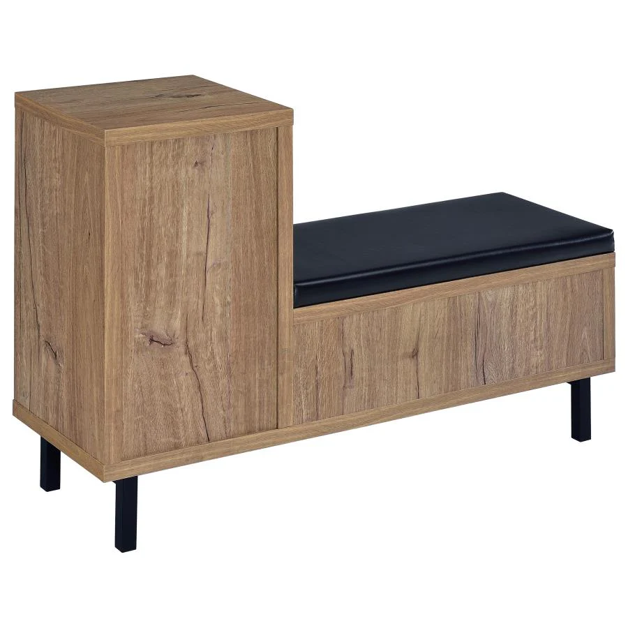 Teller - 1-Door Entryway Shoe Storage Bench - Natural Oak - Image 6