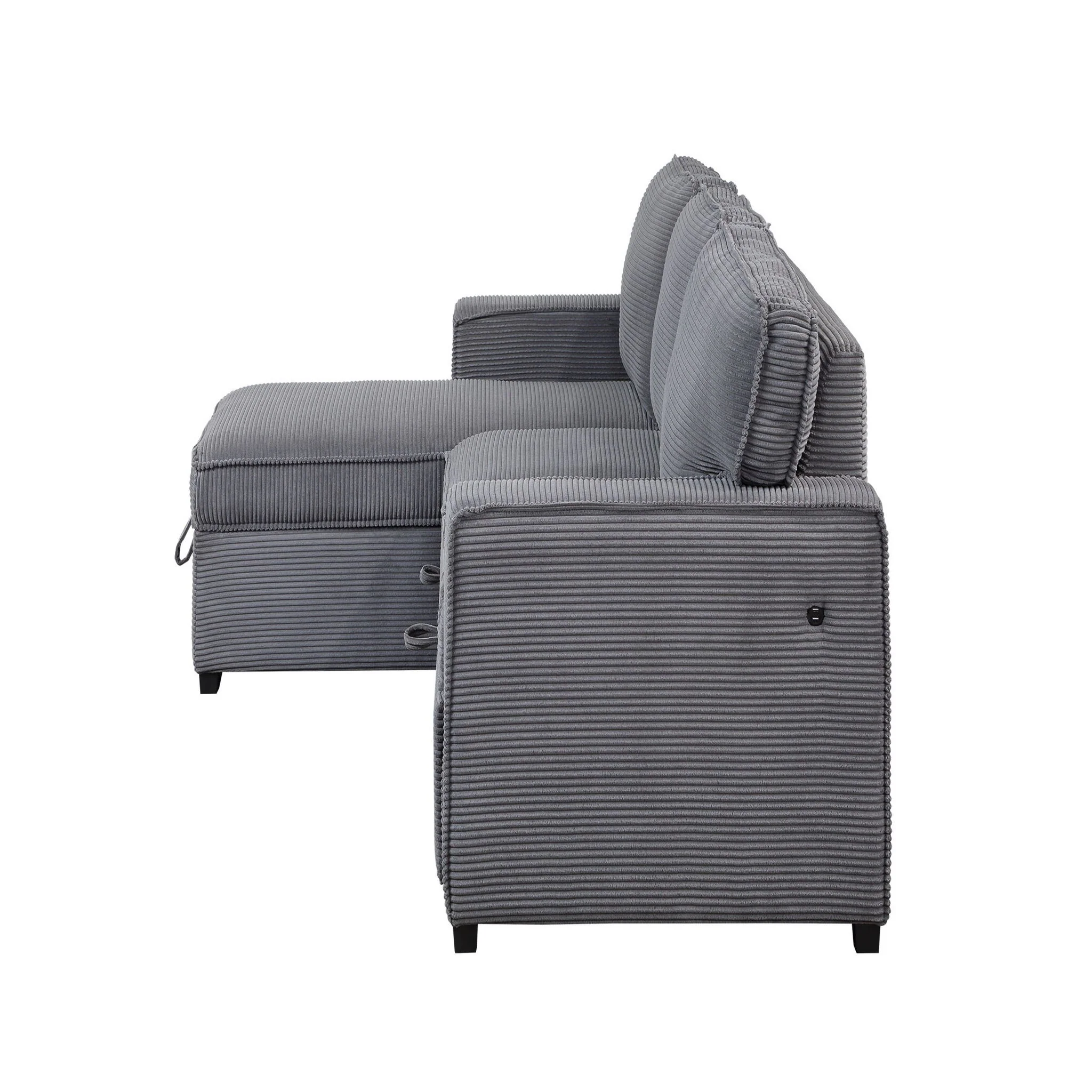 Territory - Pull Out Sofa Bed With Design - Dark Gray - Image 3
