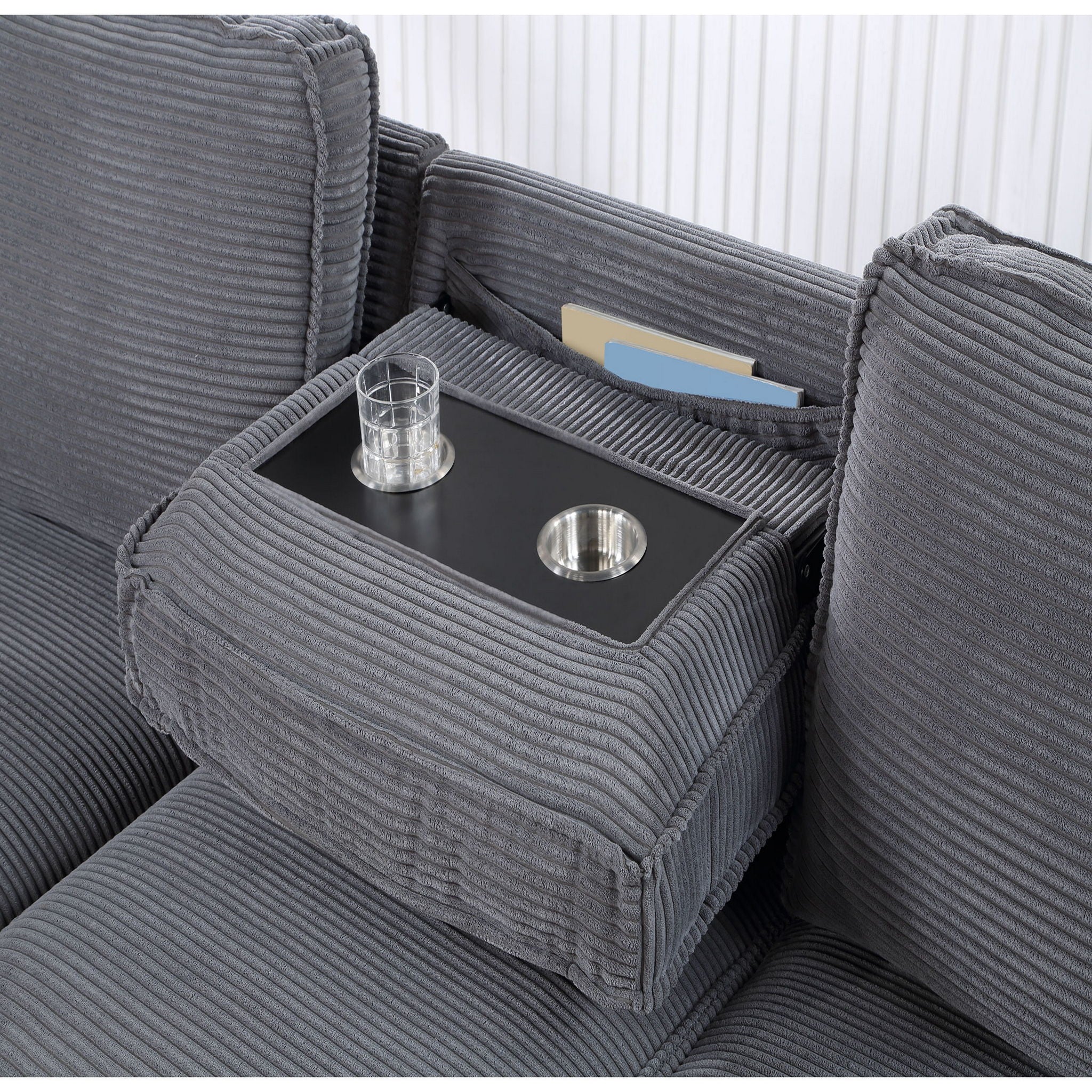 Territory - Pull Out Sofa Bed With Design - Dark Gray - Image 4