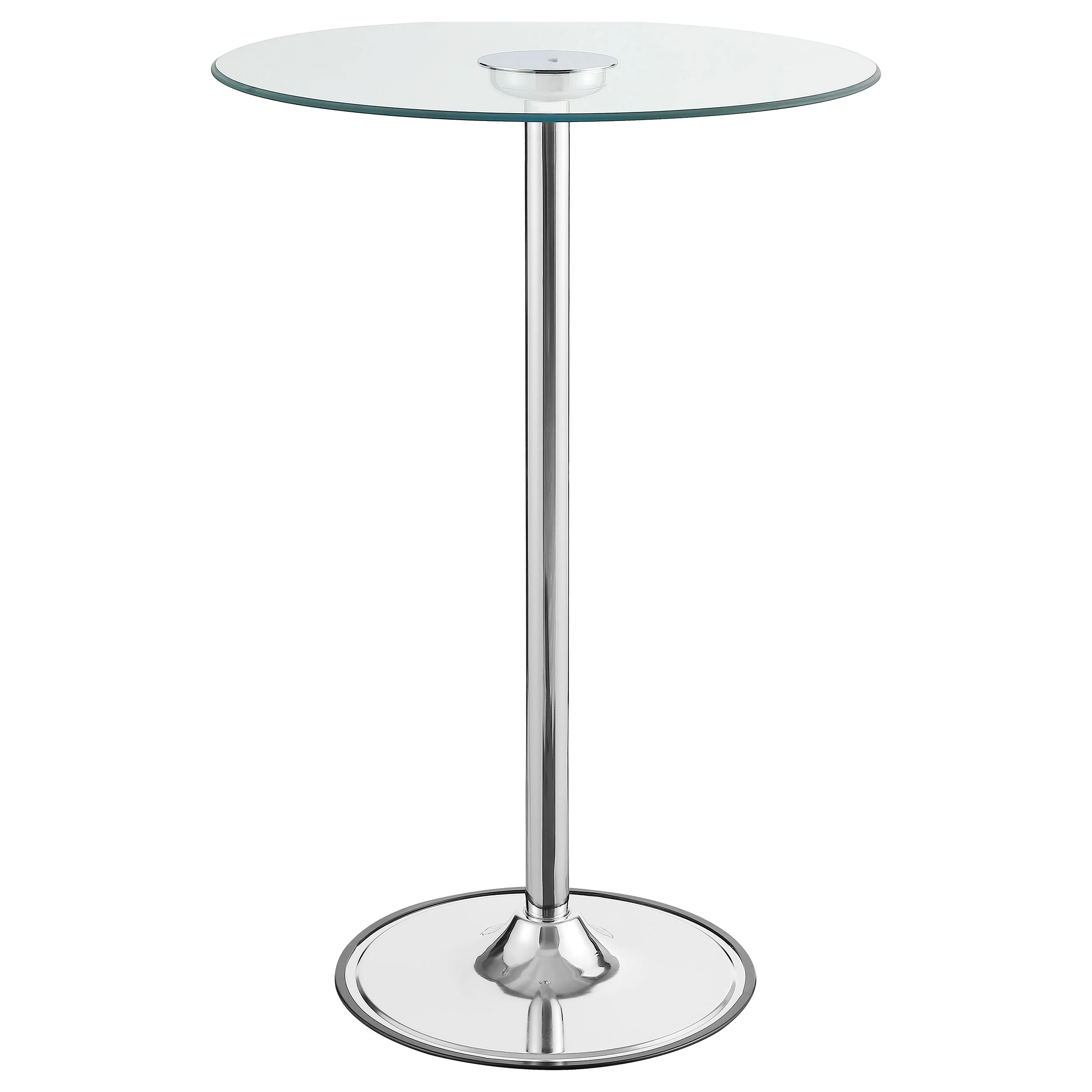 Thea - Round Glass Top LED Bistro Bar Table - Chrome - Image 12