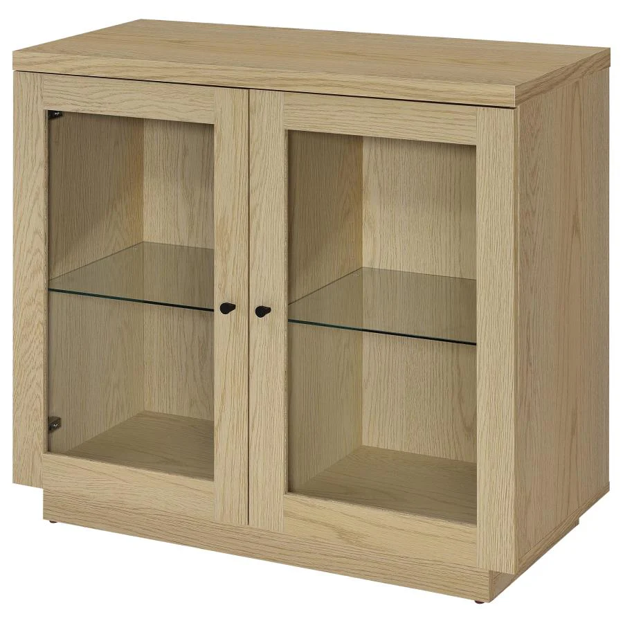 Tilbury - 2-Door Glass Front Accent Display Cabinet - Light Oak - Image 5