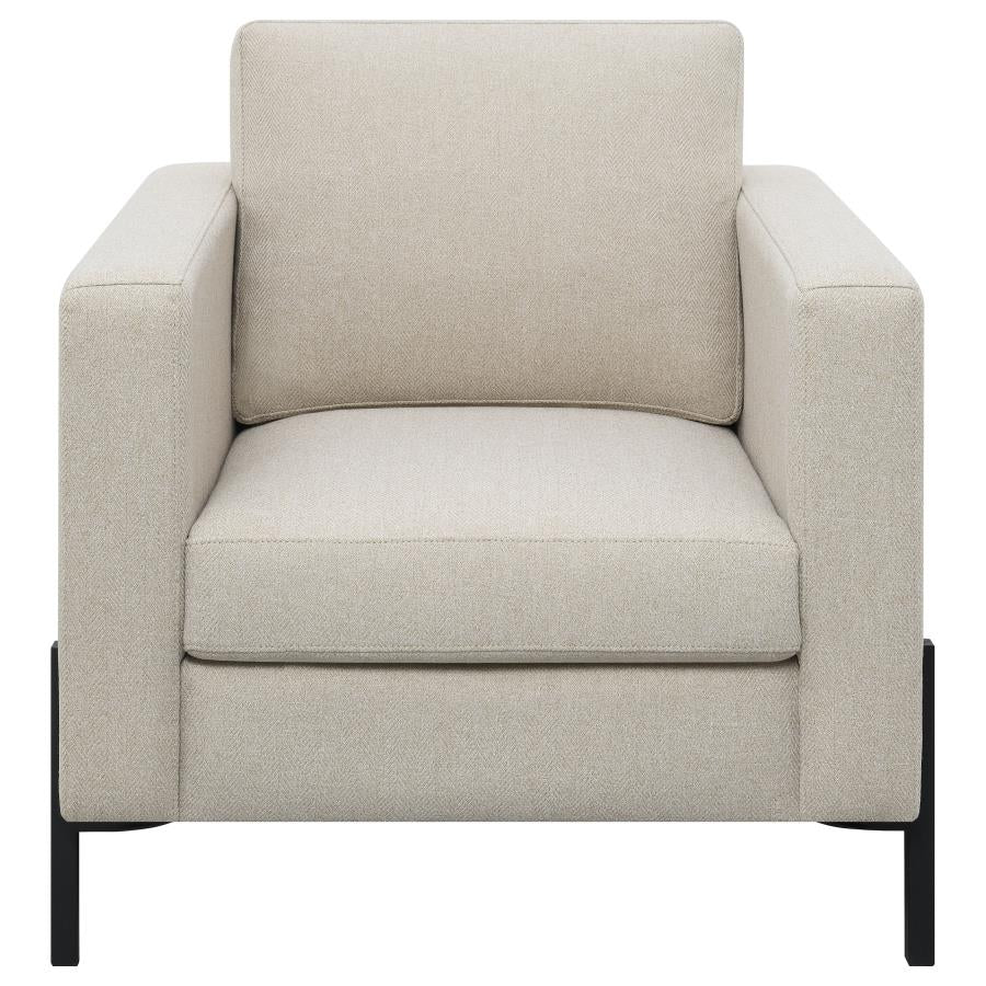 Tilly Upholstered Track Arm Accent Chair Oatmeal - Image 2