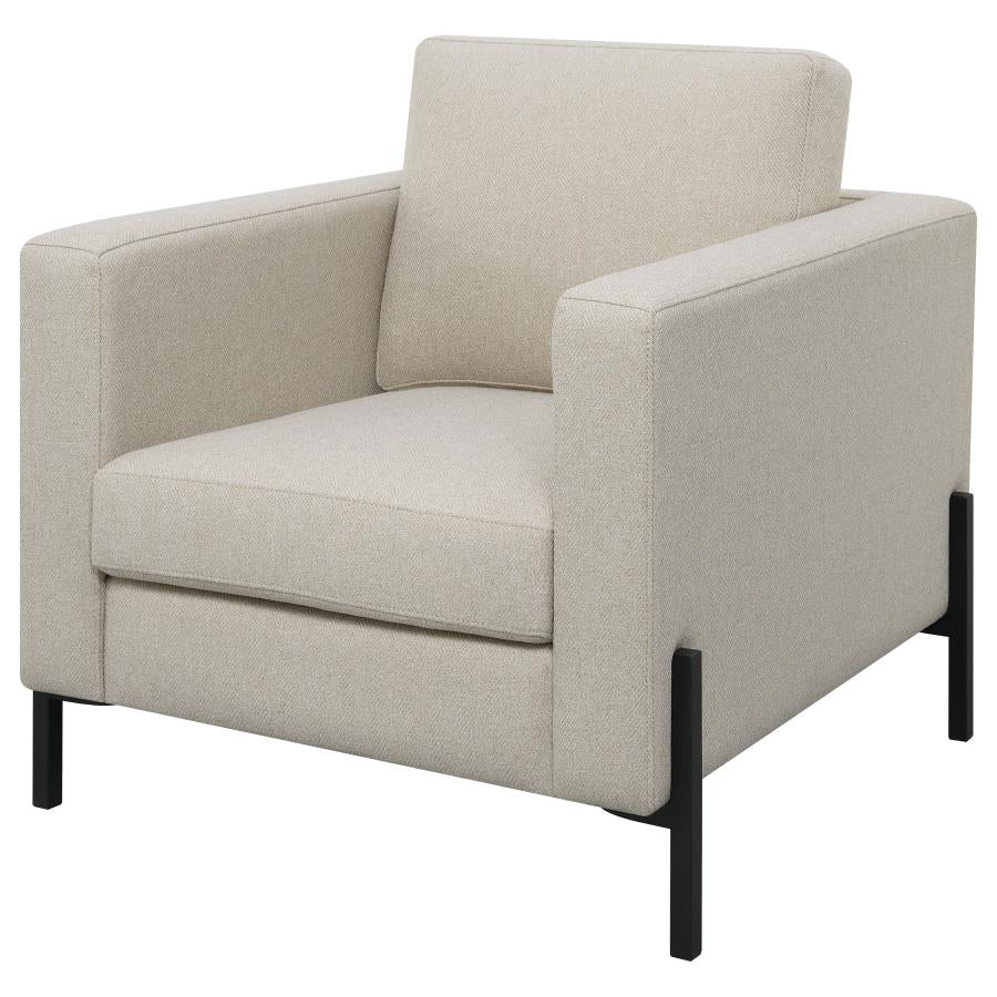 Tilly Upholstered Track Arm Accent Chair Oatmeal - Image 3