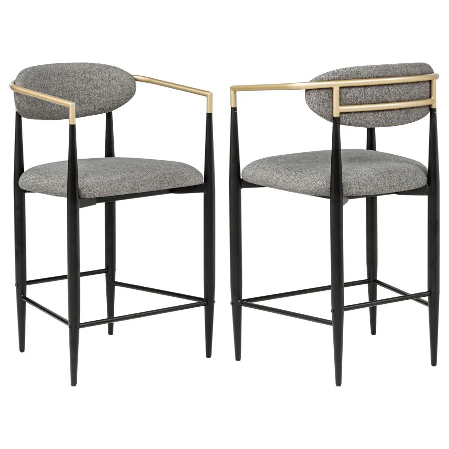 Tina - Metal Counter Height Bar Stool With Upholstered Back And Seat (Set of 2) - Image 2
