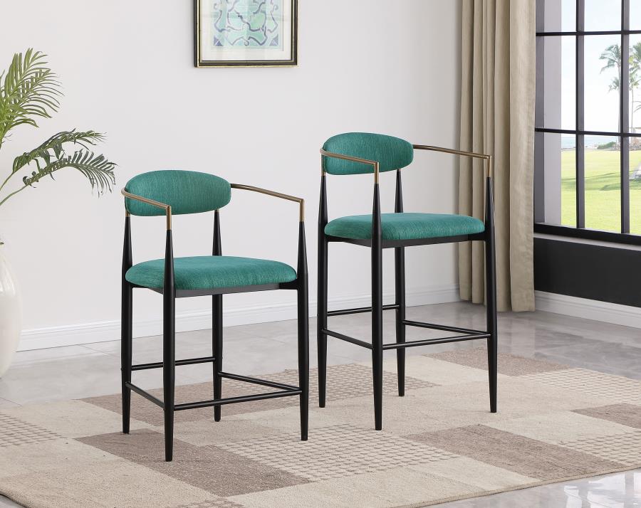 Tina - Metal Counter Height Bar Stool With Upholstered Back And Seat (Set of 2) - Image 42