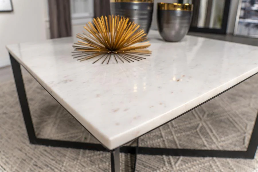 Tobin - Square Marble Top Table - Image 8
