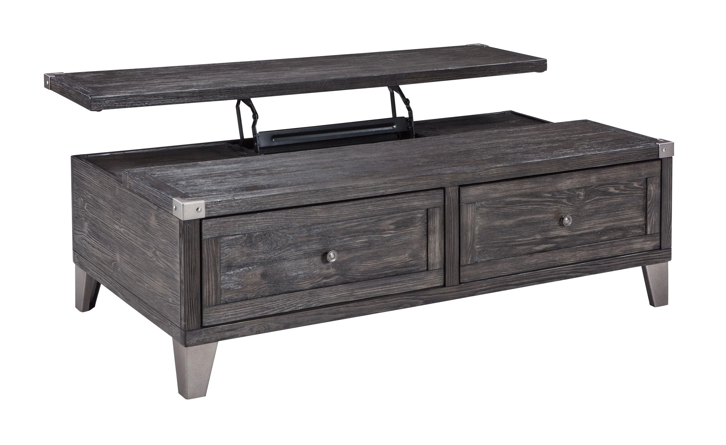 Todoe - Lift Top Cocktail Table - Dark Gray - Image 4