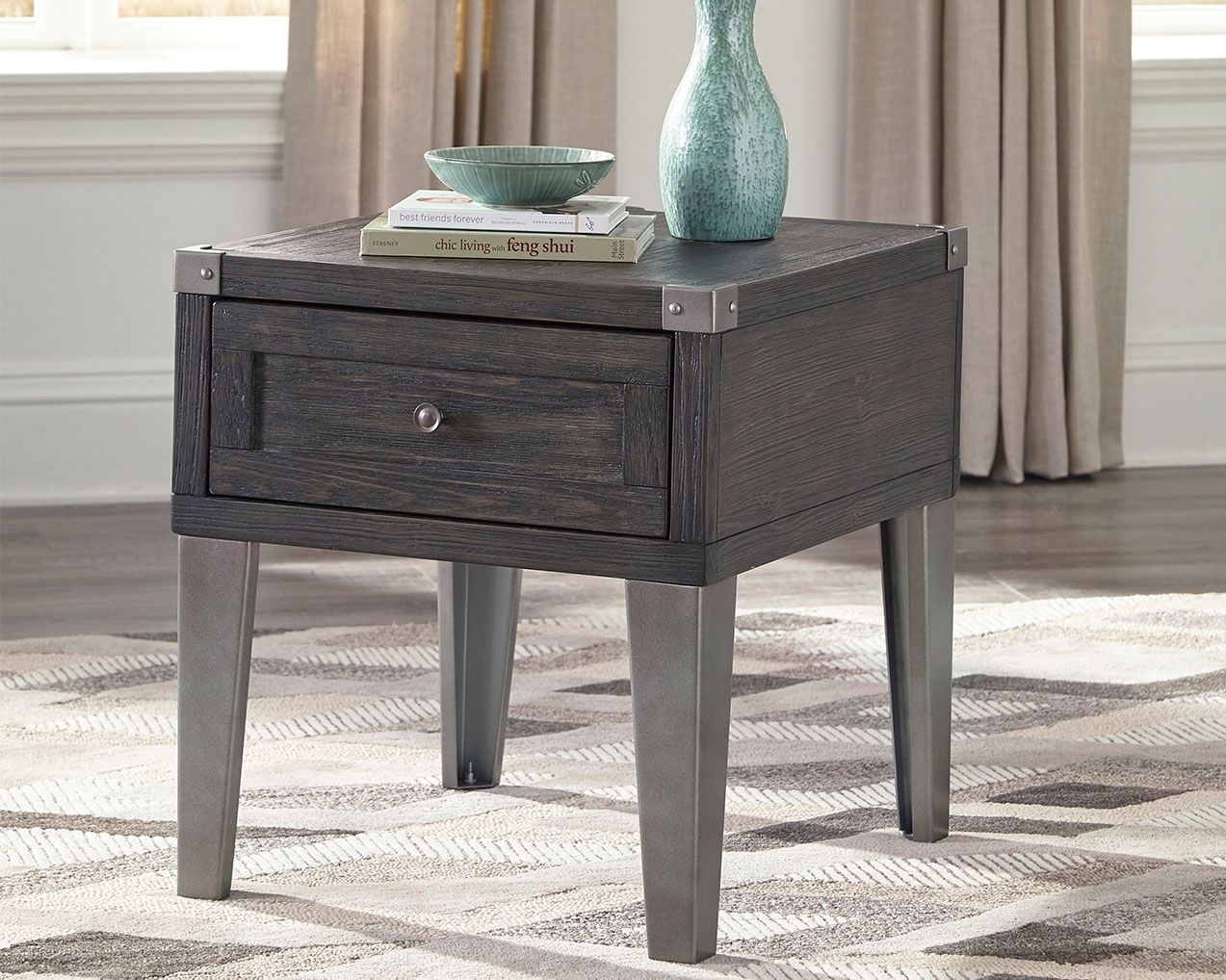 Todoe - Rectangular End Table - Dark Gray - Image 7