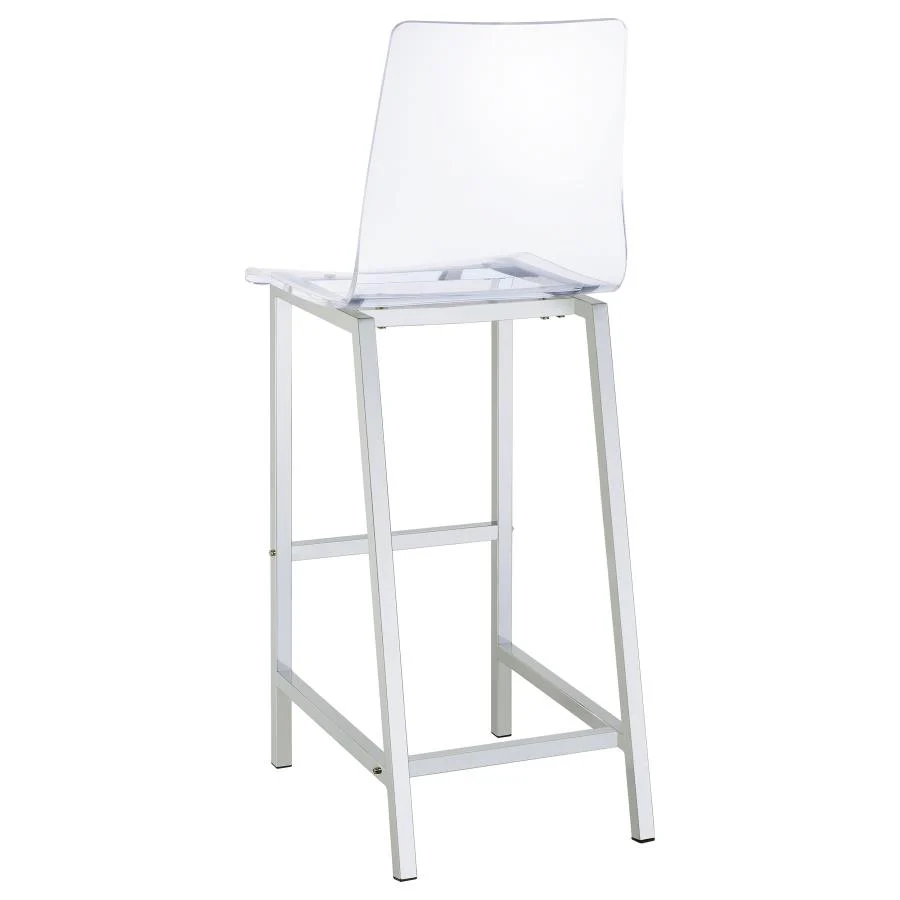 Tolbert - 5 Piece Bar Set With Acrylic Chairs - Clear And Chrome - Image 5