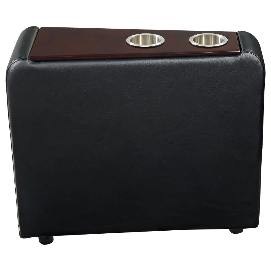Toohey Upholstered Home Theater Storage Wedge Console Black - Image 2
