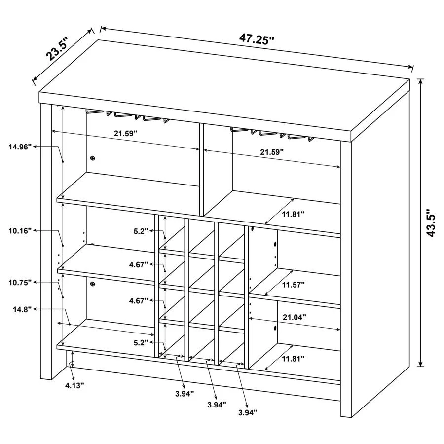 Topanga - Engineered Wood Freestanding Home Bar - Image 31