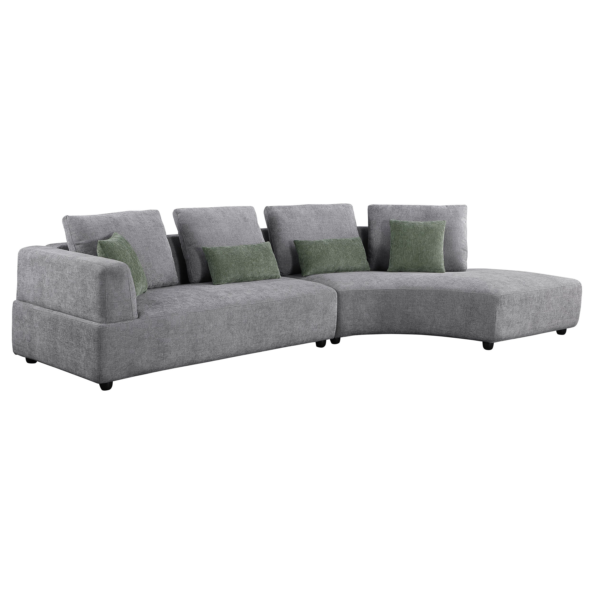 Toscano 134-inch Upholstered Sectional Sofa Grey - Image 10