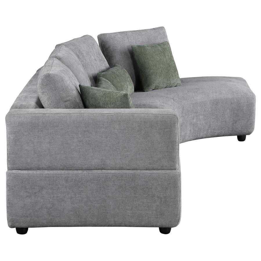Toscano 134-inch Upholstered Sectional Sofa Grey - Image 4