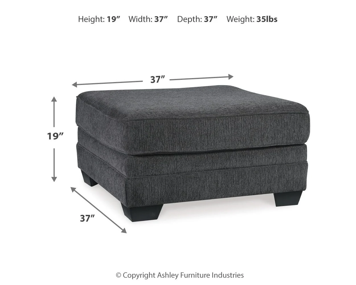Tracling - Oversized Accent Ottoman - Slate - Image 5