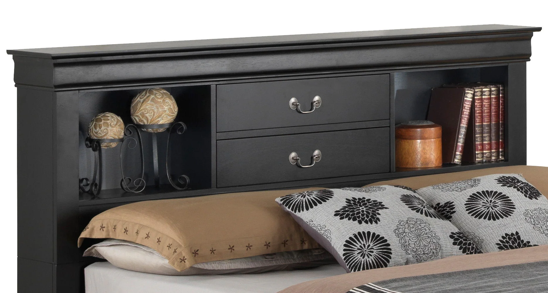 Traditional Style Bookcase Storage Bed - Image 48