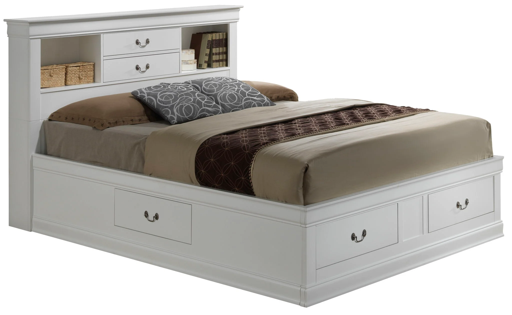 Traditional Style Bookcase Storage Bed - Image 6