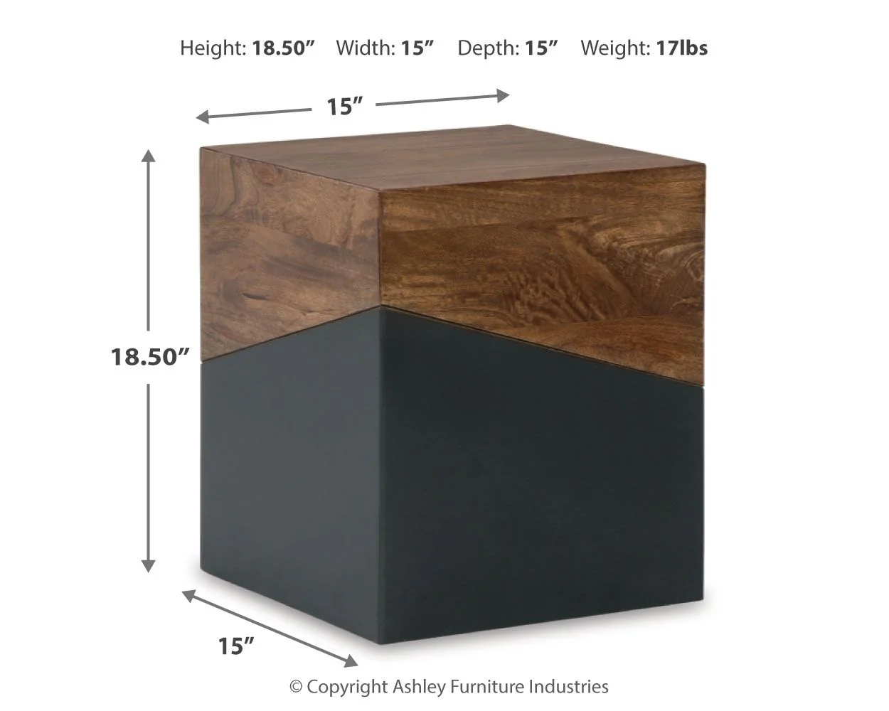 Trailbend - Accent Table - Brown / Gunmetal - Image 3
