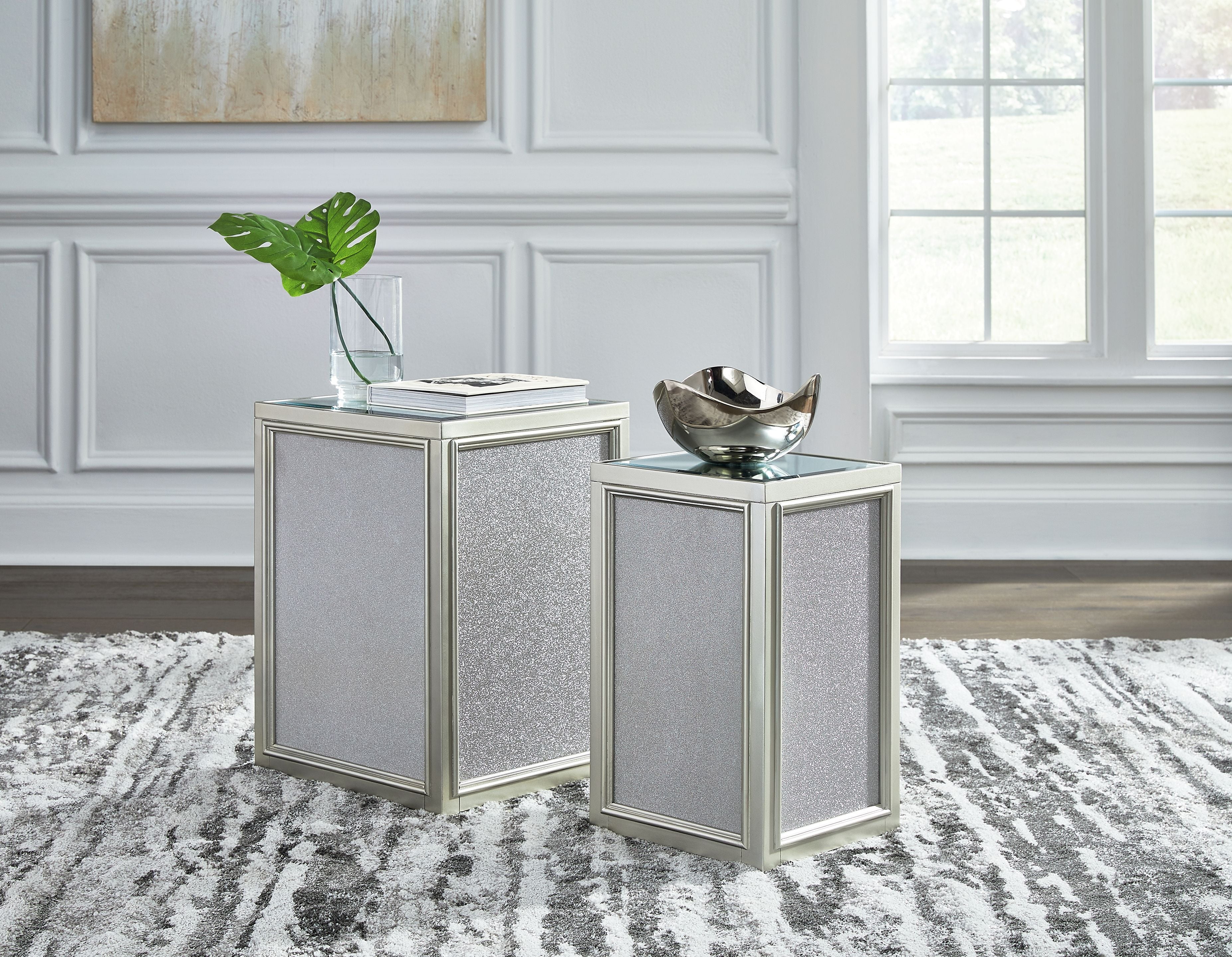 Traleena - Nesting End Tables (Set of 2) - Silver Finish - Image 7