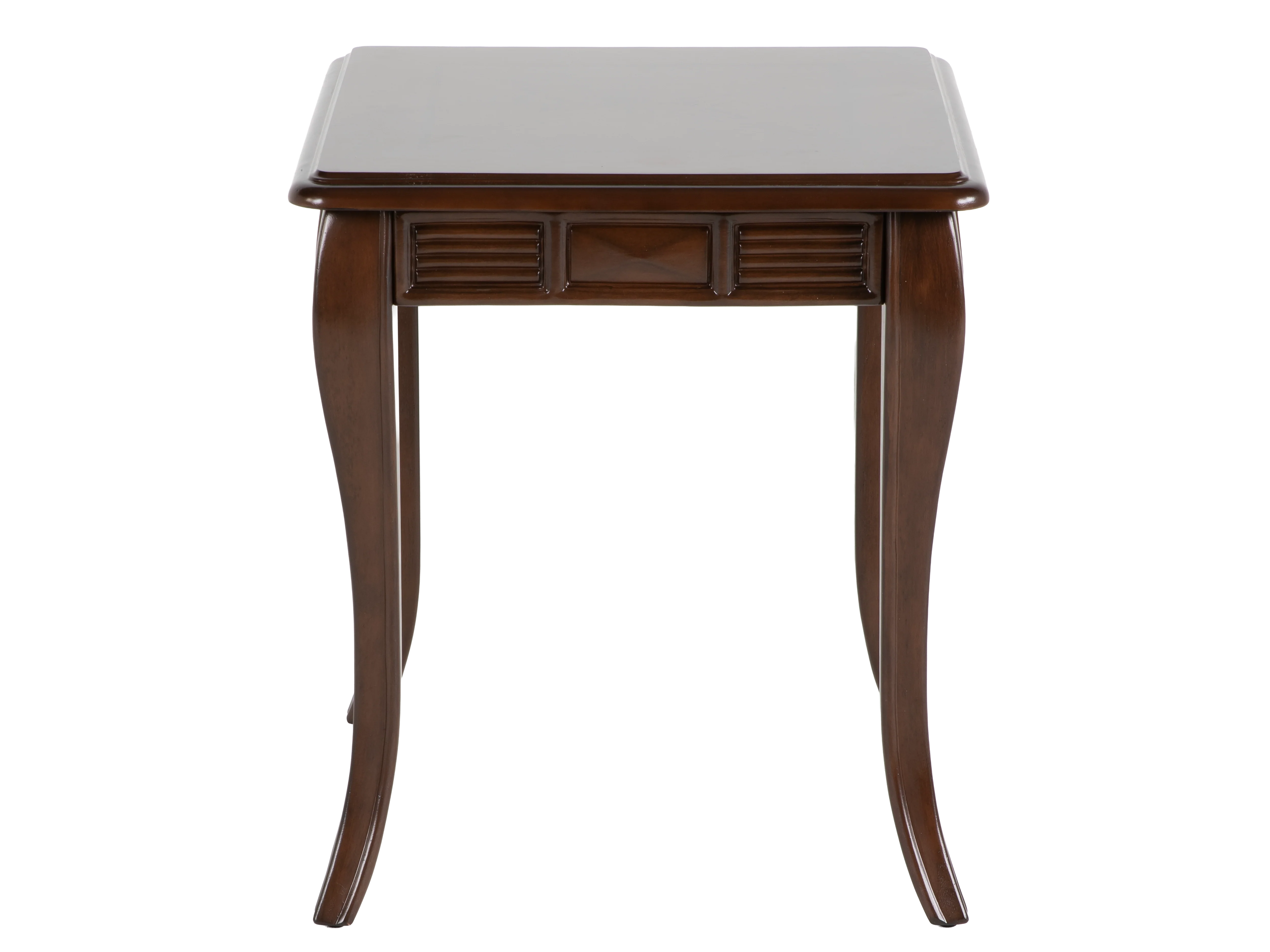 Transitional Dark Brown 3-Piece Coffee Table Set with Framed Inlay-Style Tops & Curved Legs - Image 4