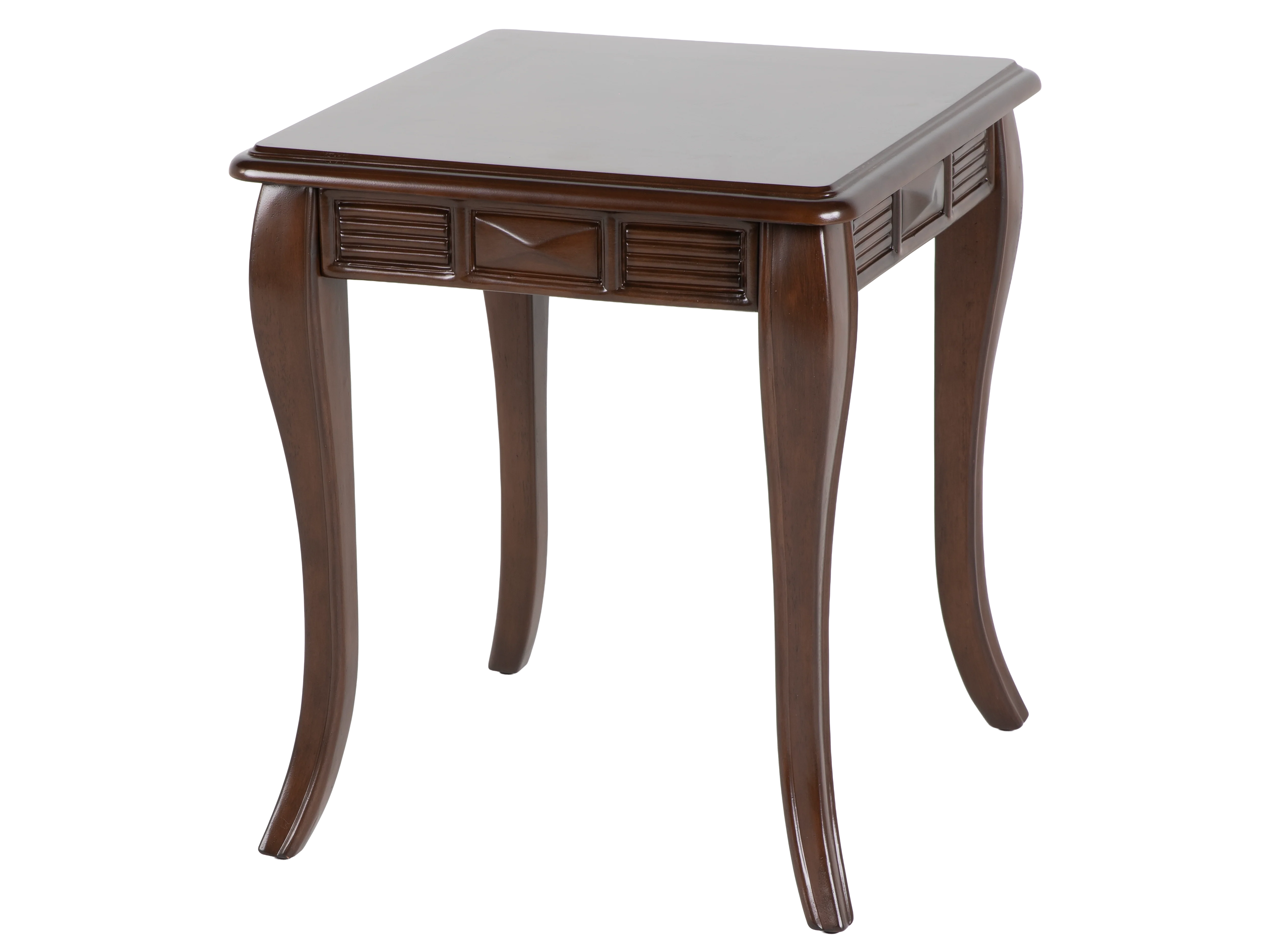 Transitional Dark Brown 3-Piece Coffee Table Set with Framed Inlay-Style Tops & Curved Legs - Image 7