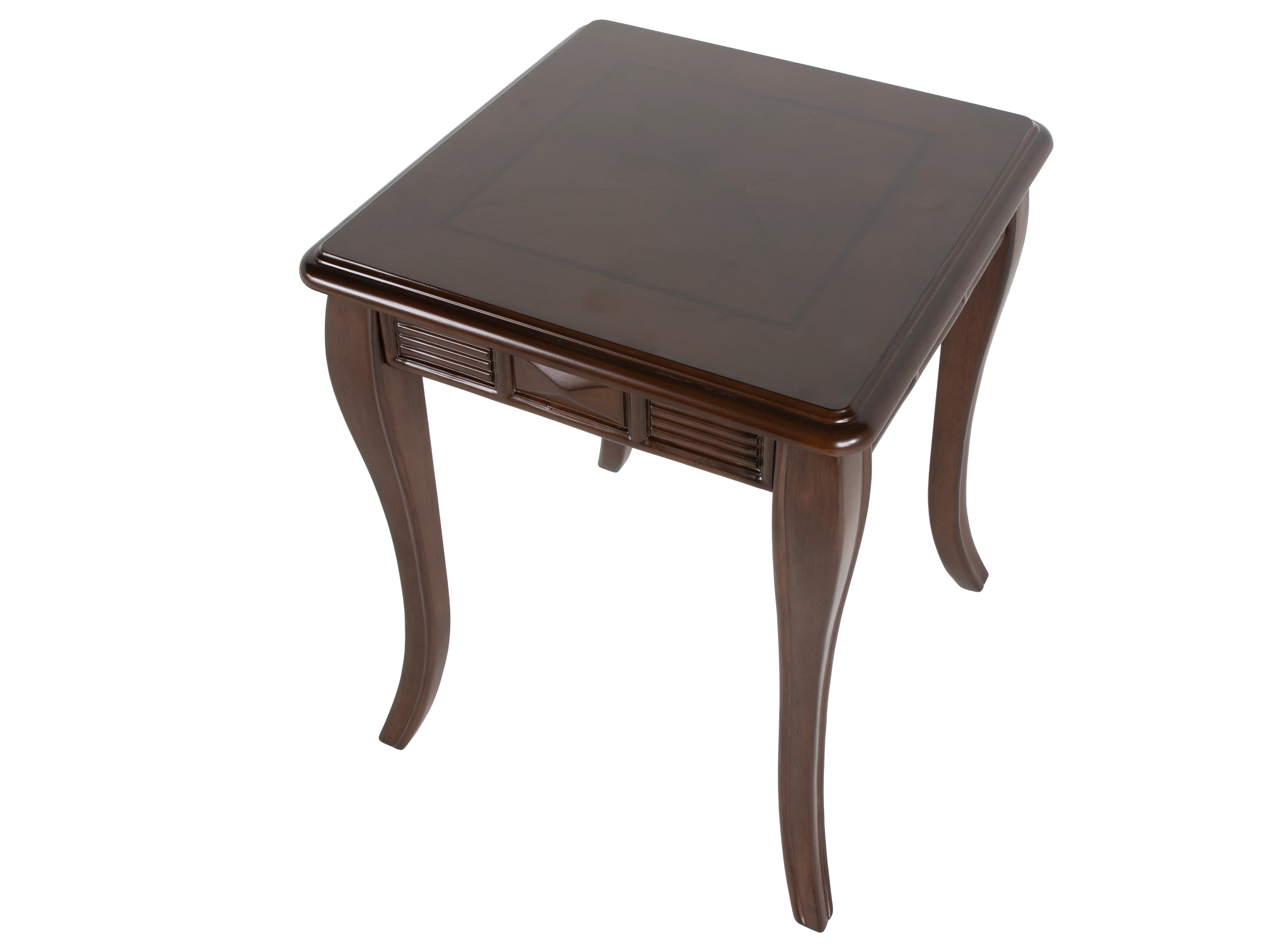 Transitional Dark Brown 3-Piece Coffee Table Set with Framed Inlay-Style Tops & Curved Legs - Image 8