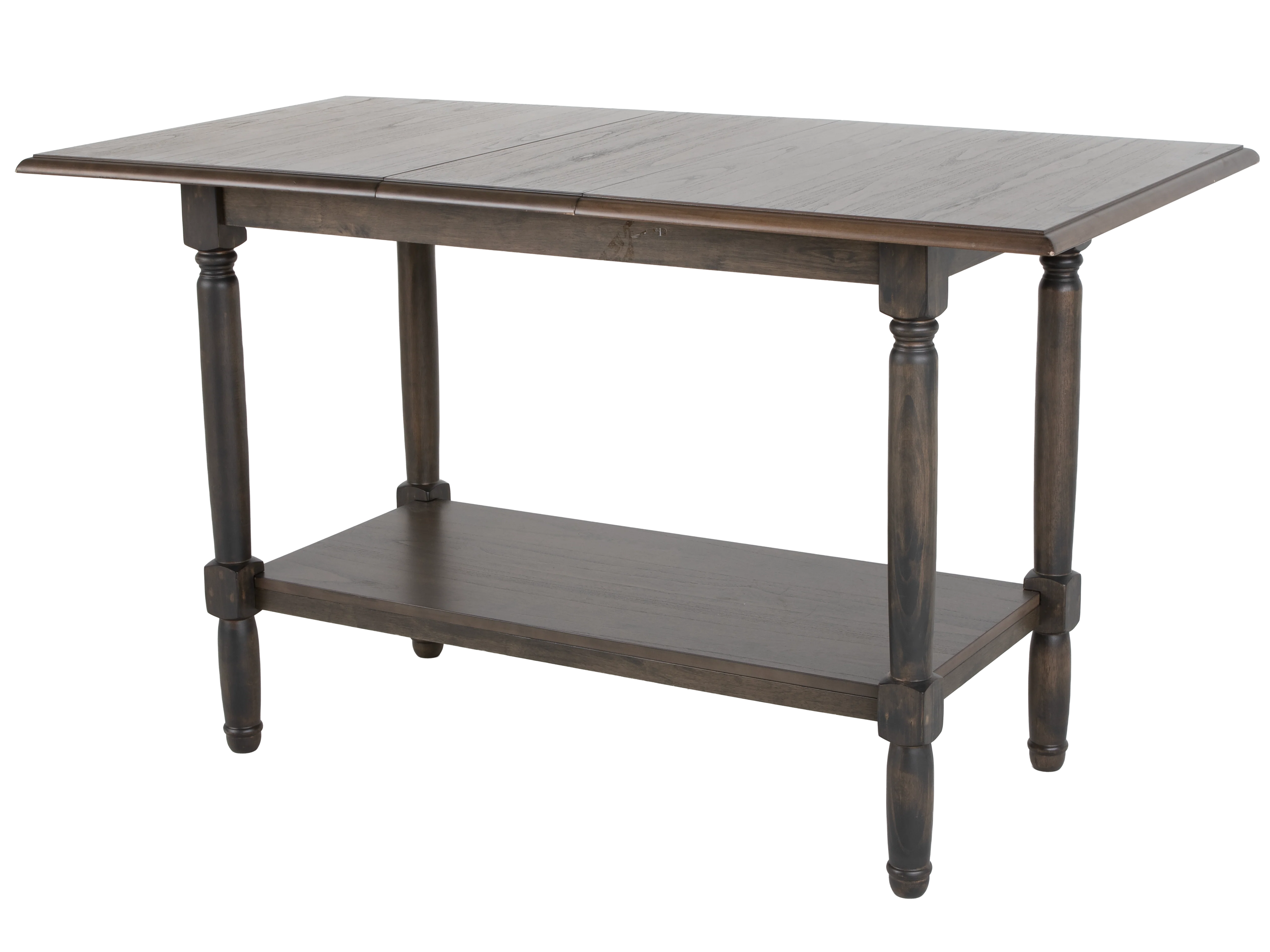 Transitional Dark Brown & Gray 7-Piece Counter Height Dining Set with Storage Shelf - Image 4