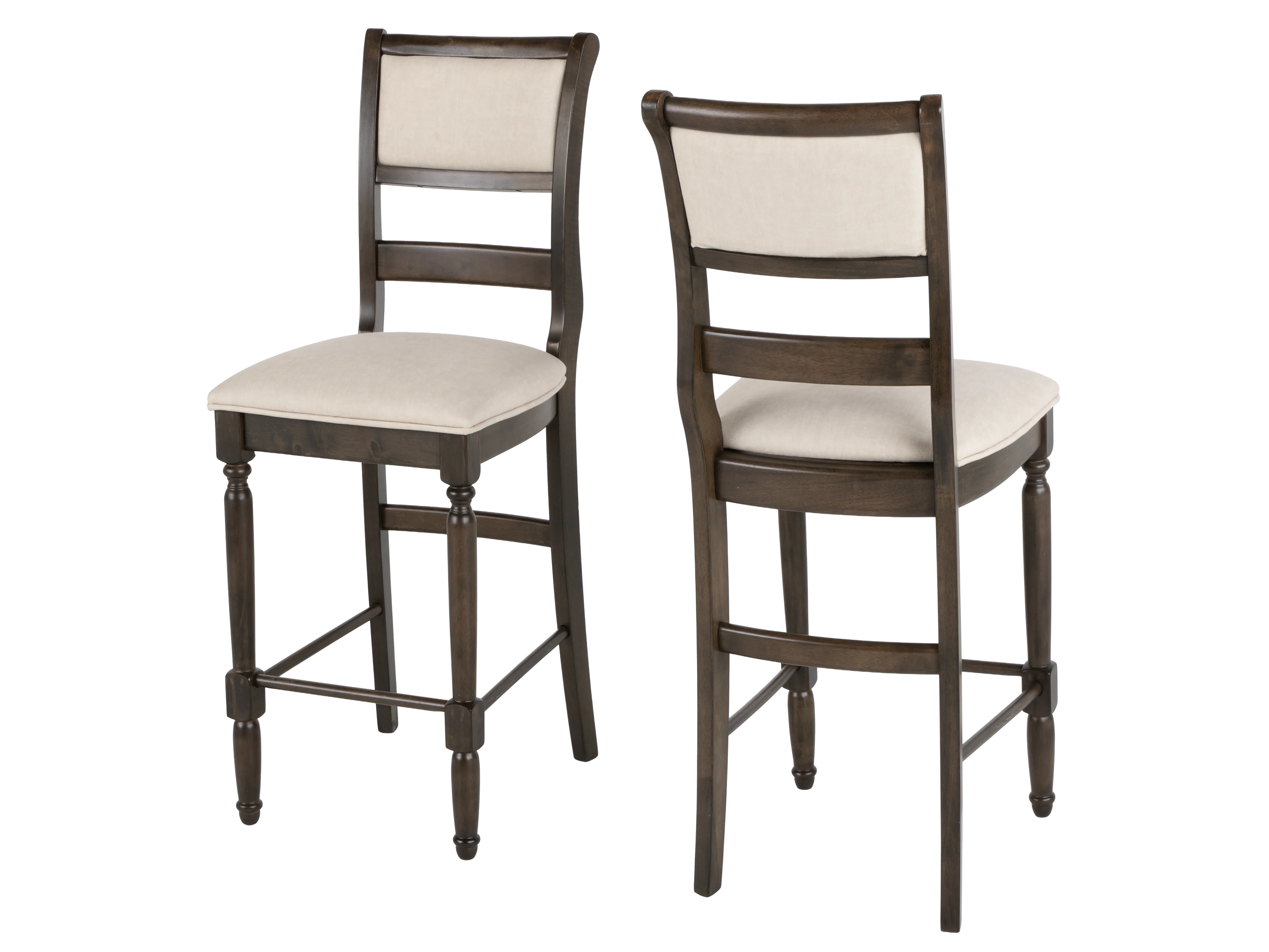 Transitional Dark Brown & Gray 7-Piece Counter Height Dining Set with Storage Shelf - Image 6