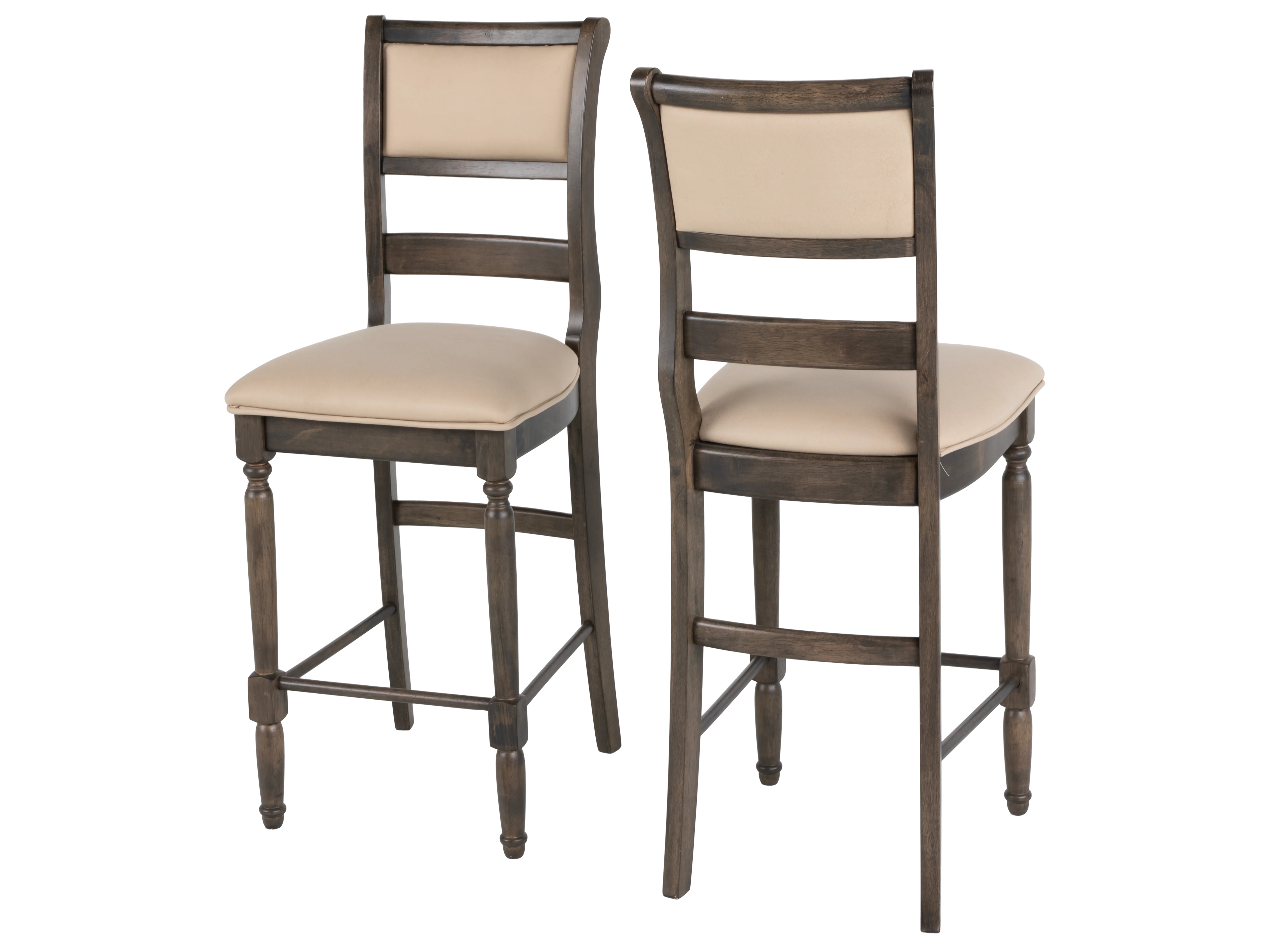 Transitional Dark Brown & Gray 7-Piece Counter Height Dining Set with Storage Shelf - Image 7