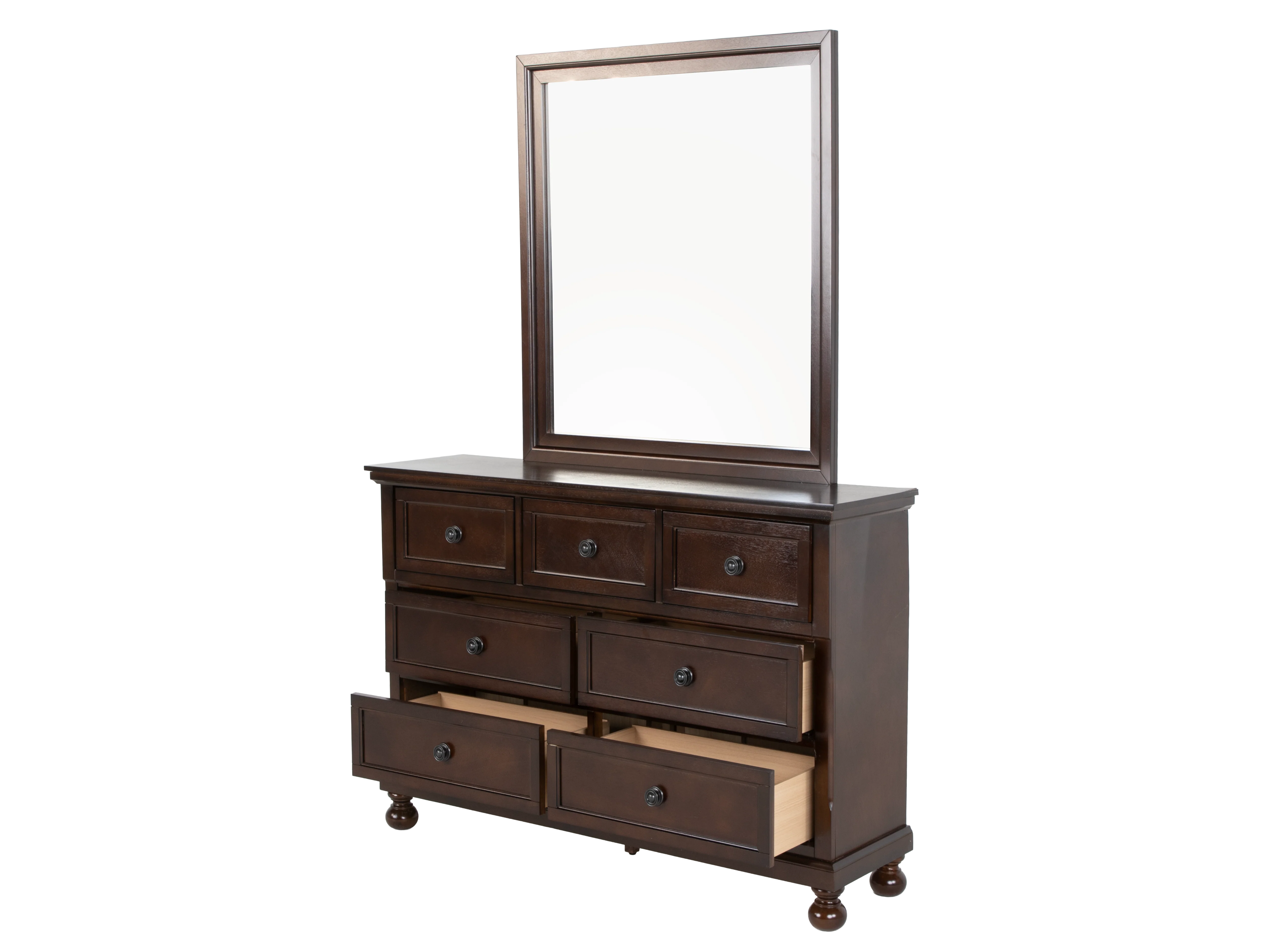 Transitional Espresso 6-Piece Queen Storage Bedroom Set (Bed, Dresser, Mirror, & Nightstand) - Image 9