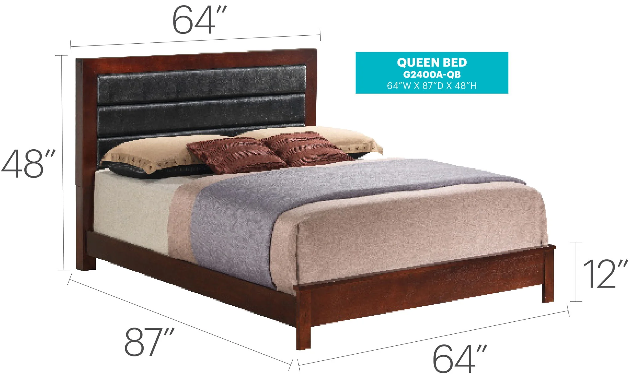 Transitional Modern Design Bed - Image 24
