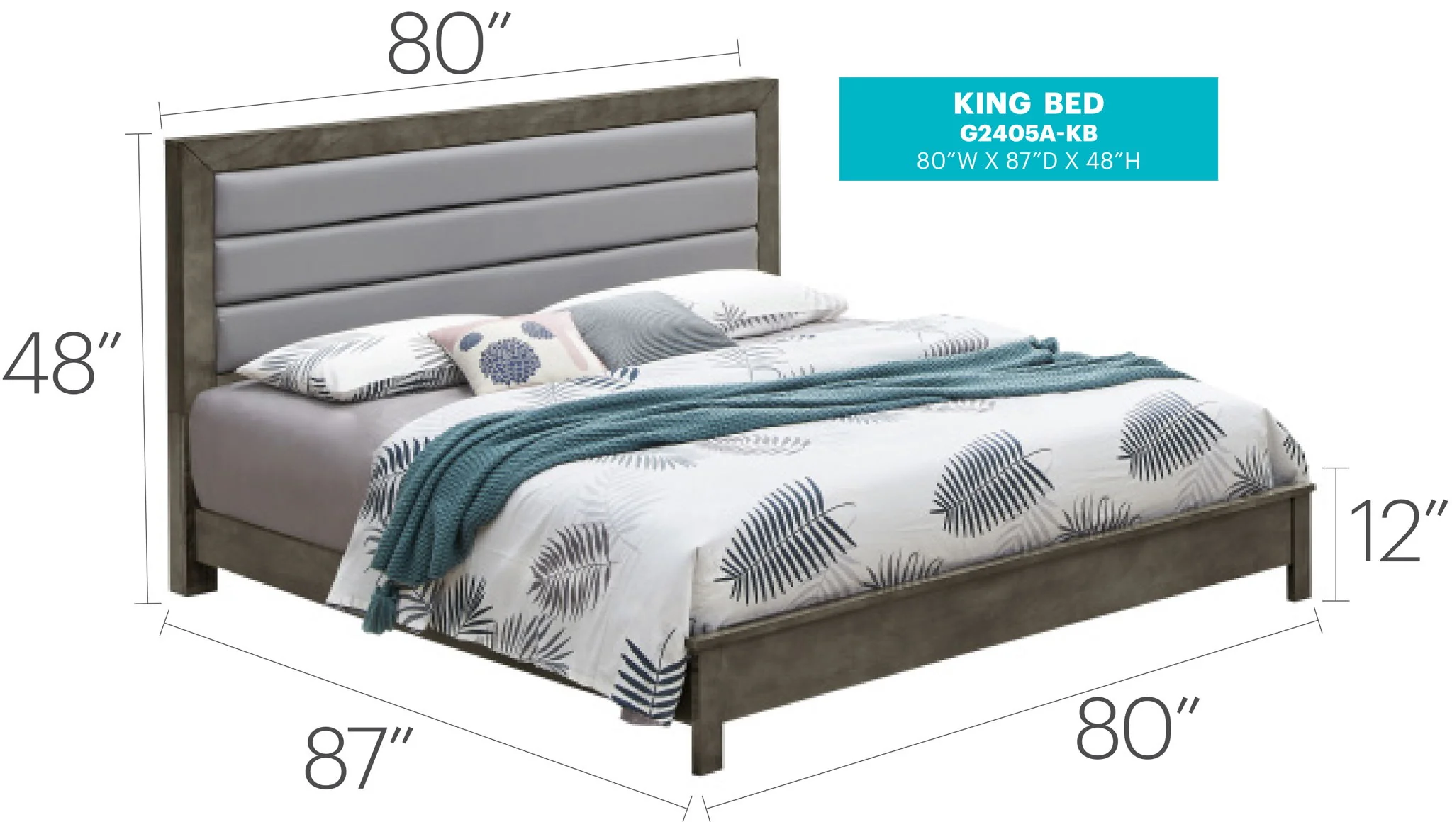 Transitional Modern Design Bed - Image 29