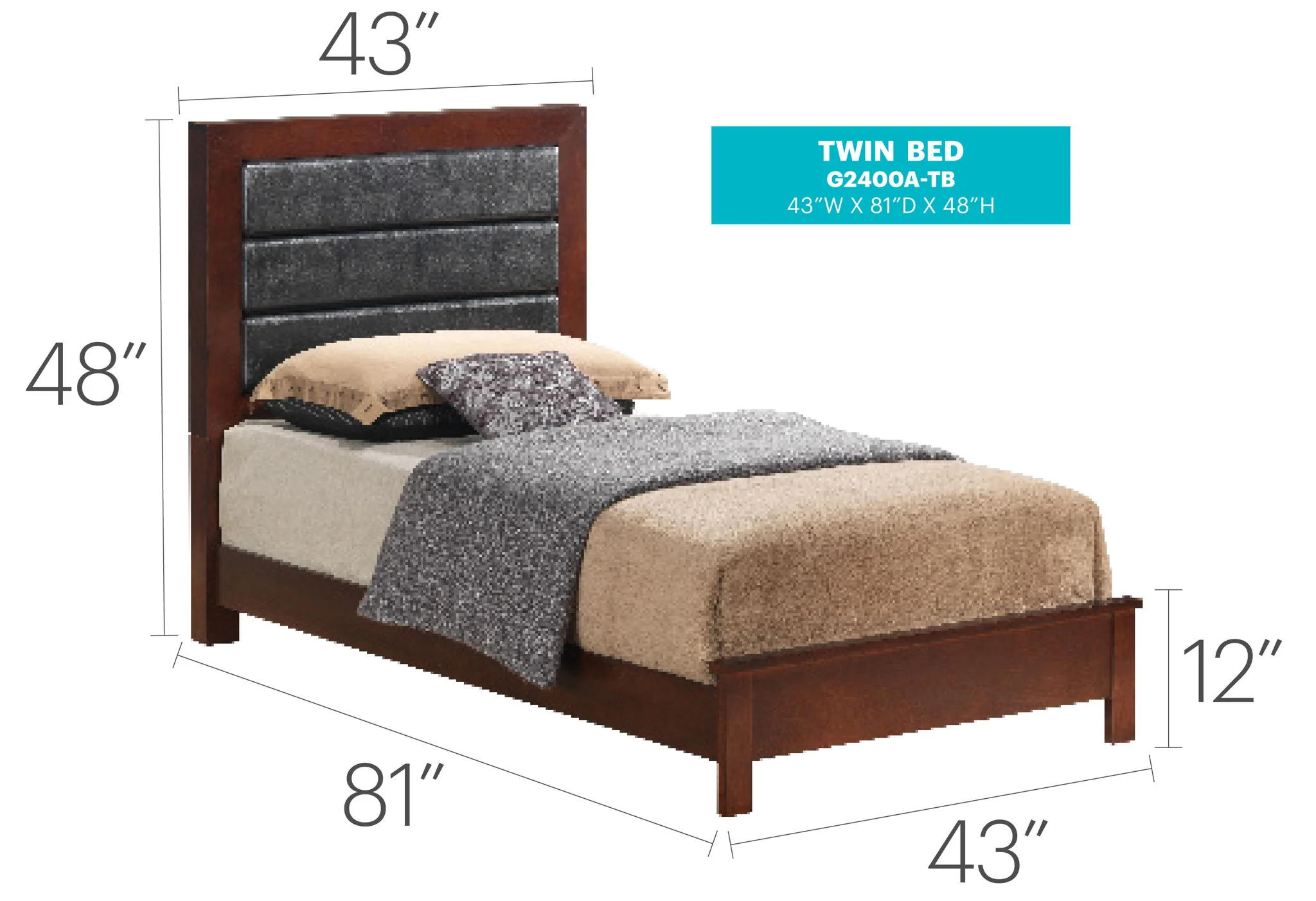Transitional Modern Design Bed - Image 42