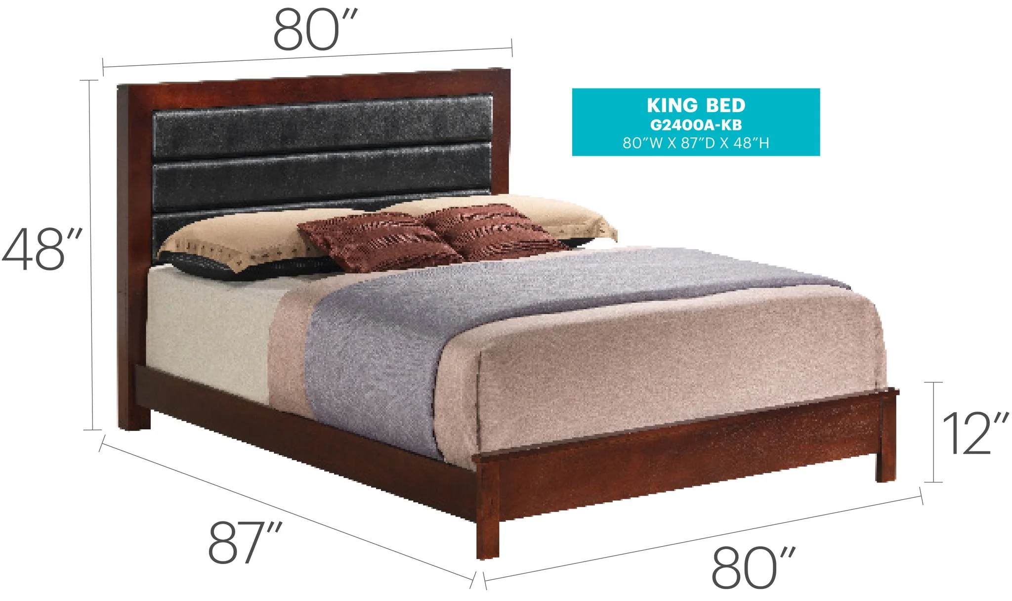 Transitional Modern Design Bed - Image 45