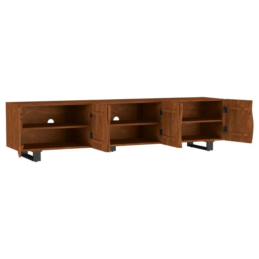 Trask - Wood TV Stand Media Console - Mango Brown - Image 3