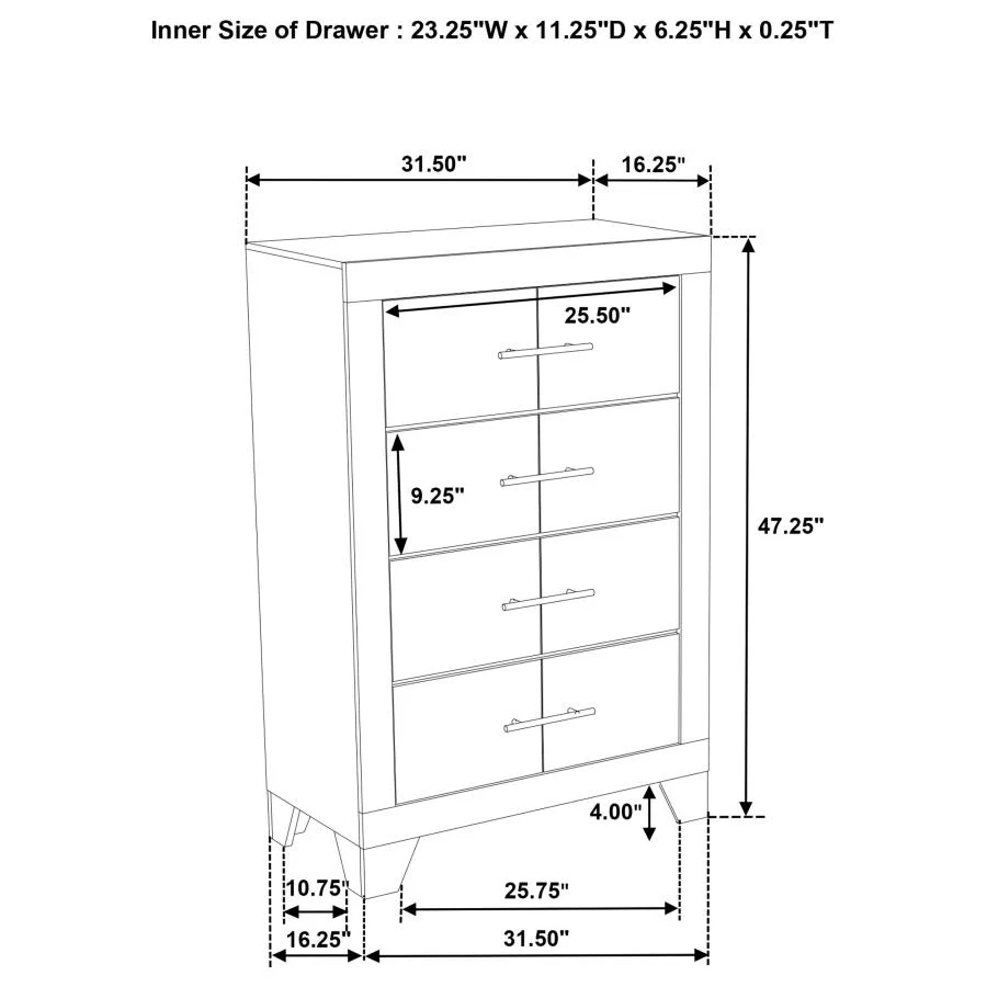 Trenton - 4-Drawer Bedroom Chest Of Drawers - Rustic Cream - Image 13