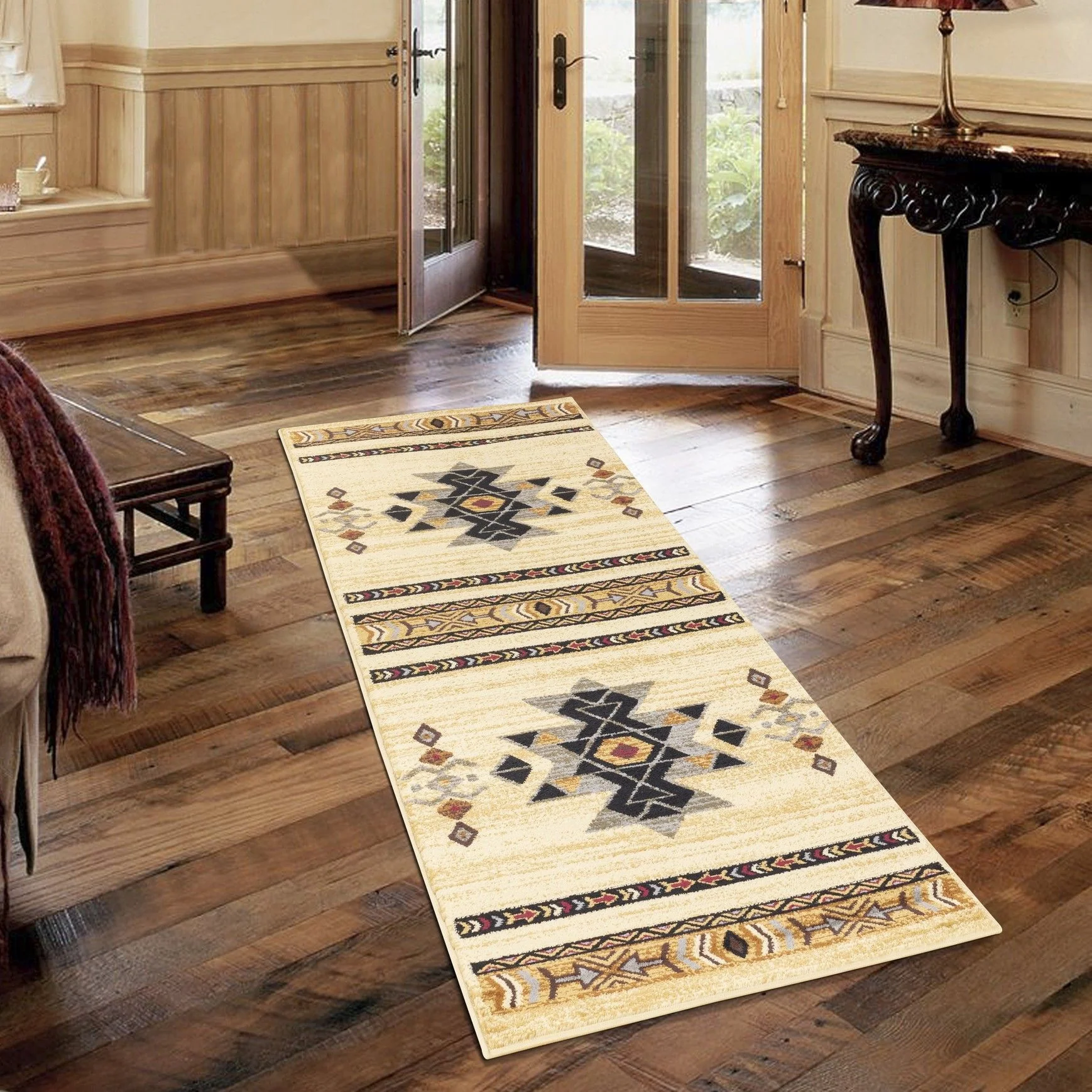 Tribes - 5'3" X 7'3" Southwest Area Rug Polypropylene - Cream - Image 5