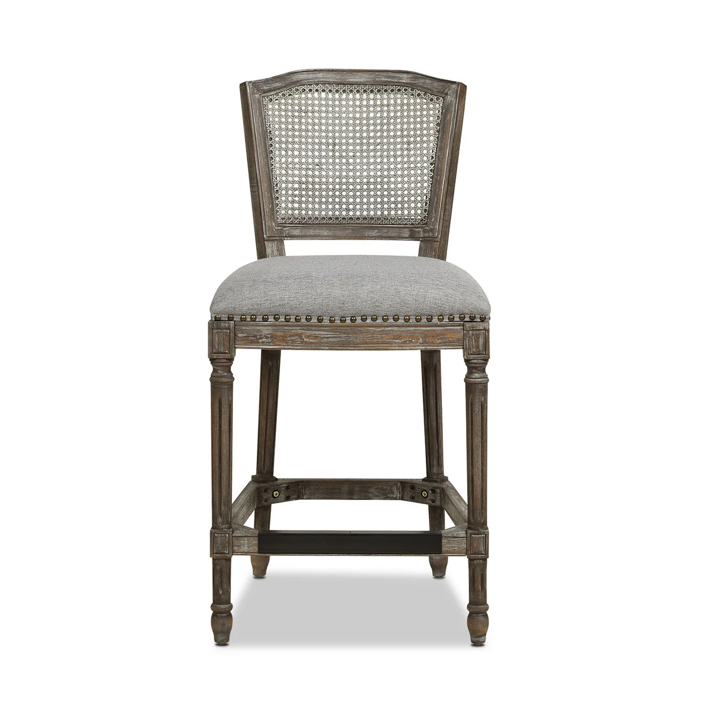 Triomphe - Rattan Wicker High Back Armless Counter Bar Stool - Image 8