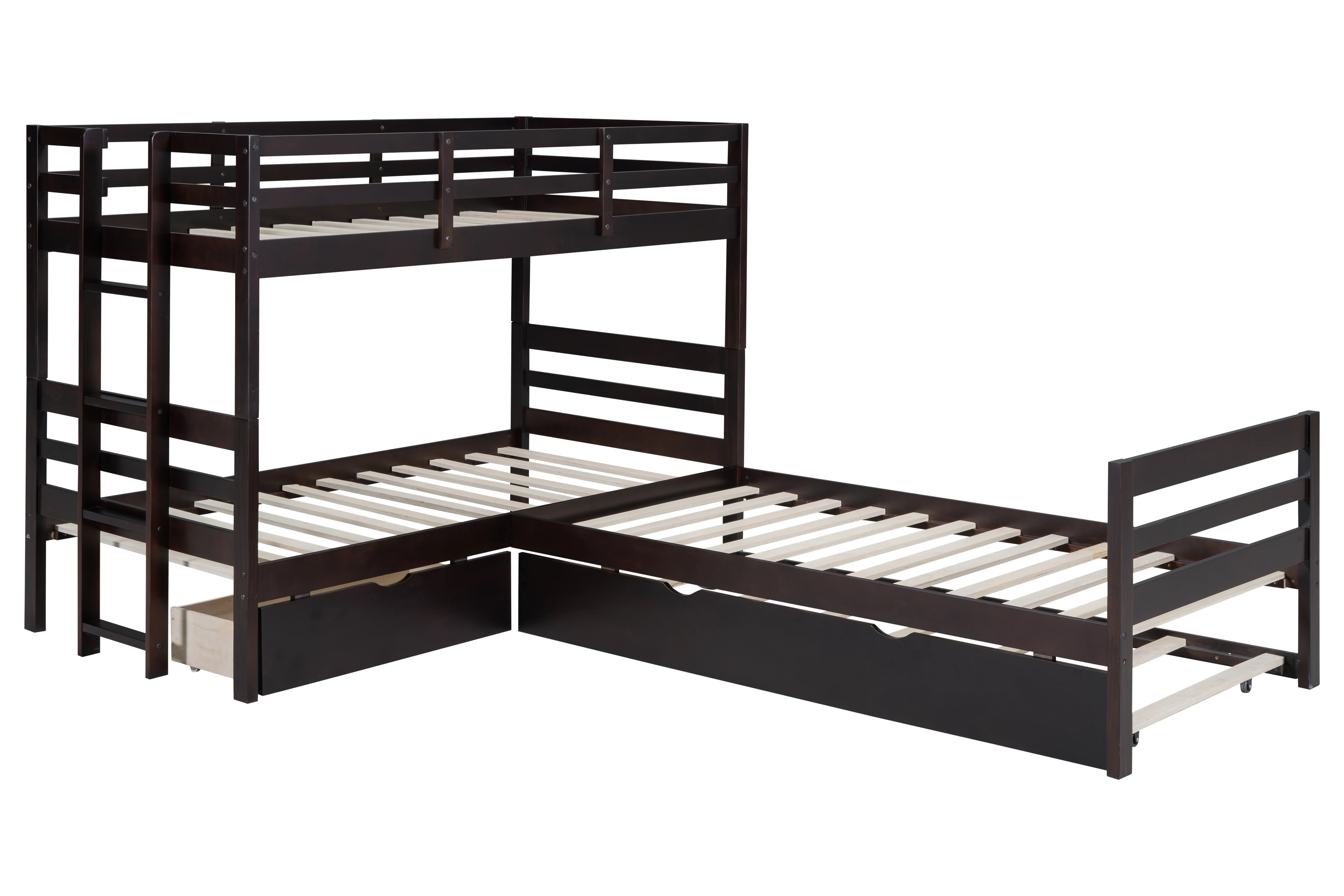 Triple Twin-size Bunkbed With Trundle And Drawers - Image 3