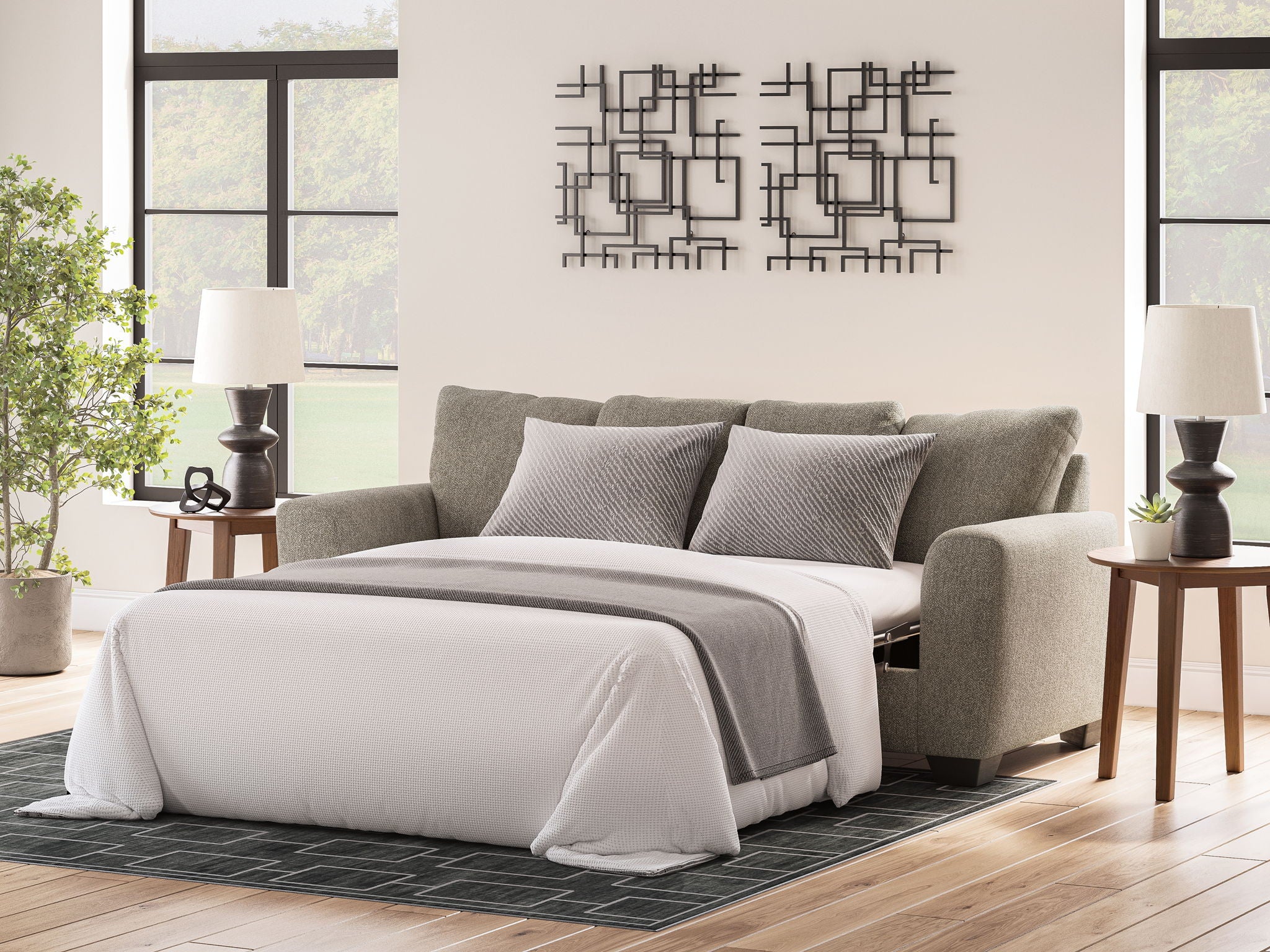 Triston-Peaks - Queen Sofa Sleeper - Suede - Image 4