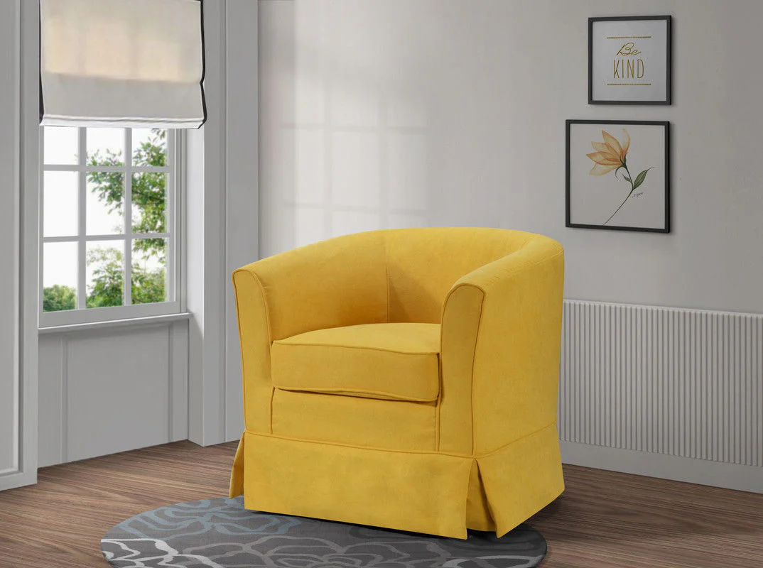 Tucker - Woven Fabric Swivel Barrel Chair - Image 2
